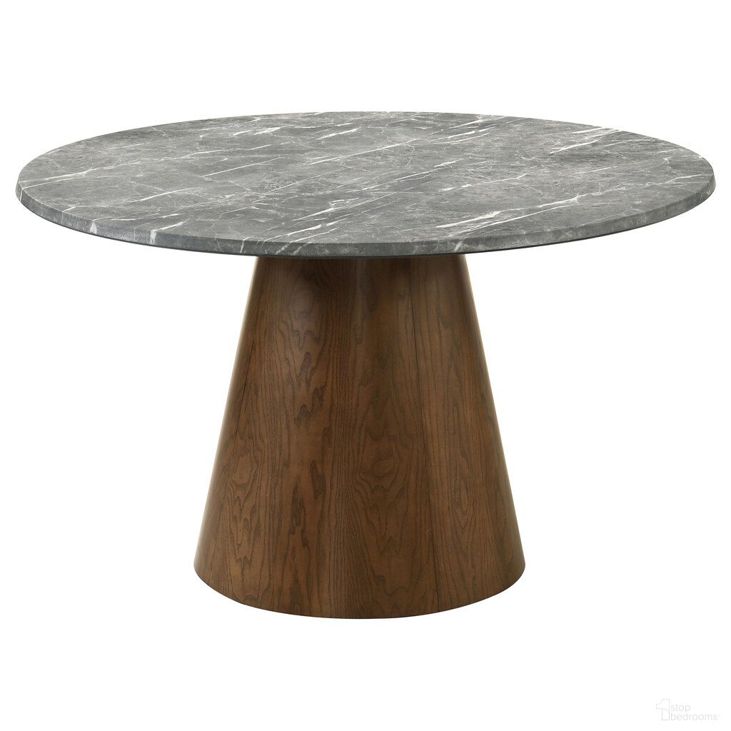 Franklin 50-Inch Round Dining Table In Grey and Dark Oak