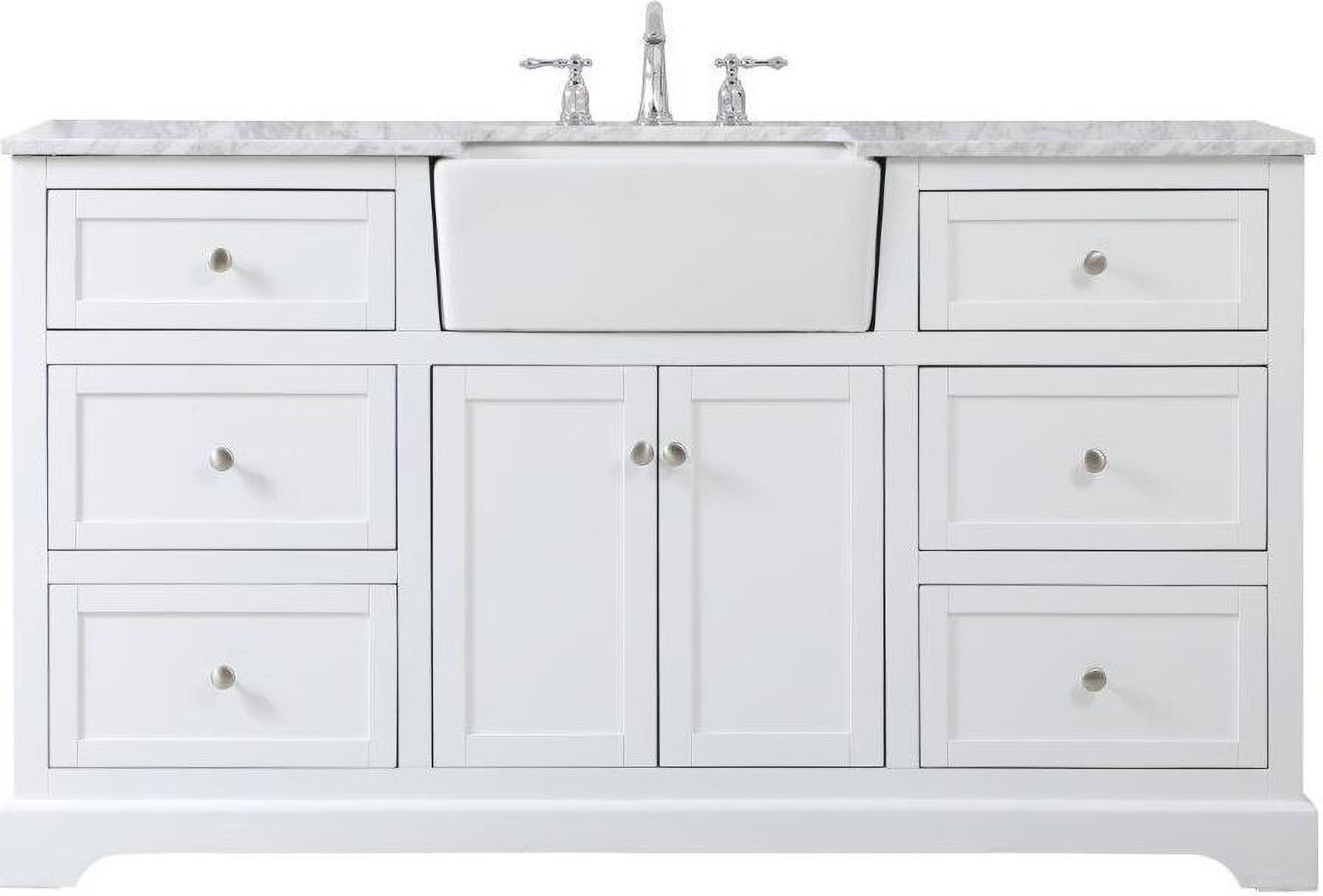 Franklin 60 Inch Single Bathroom Vanity In White