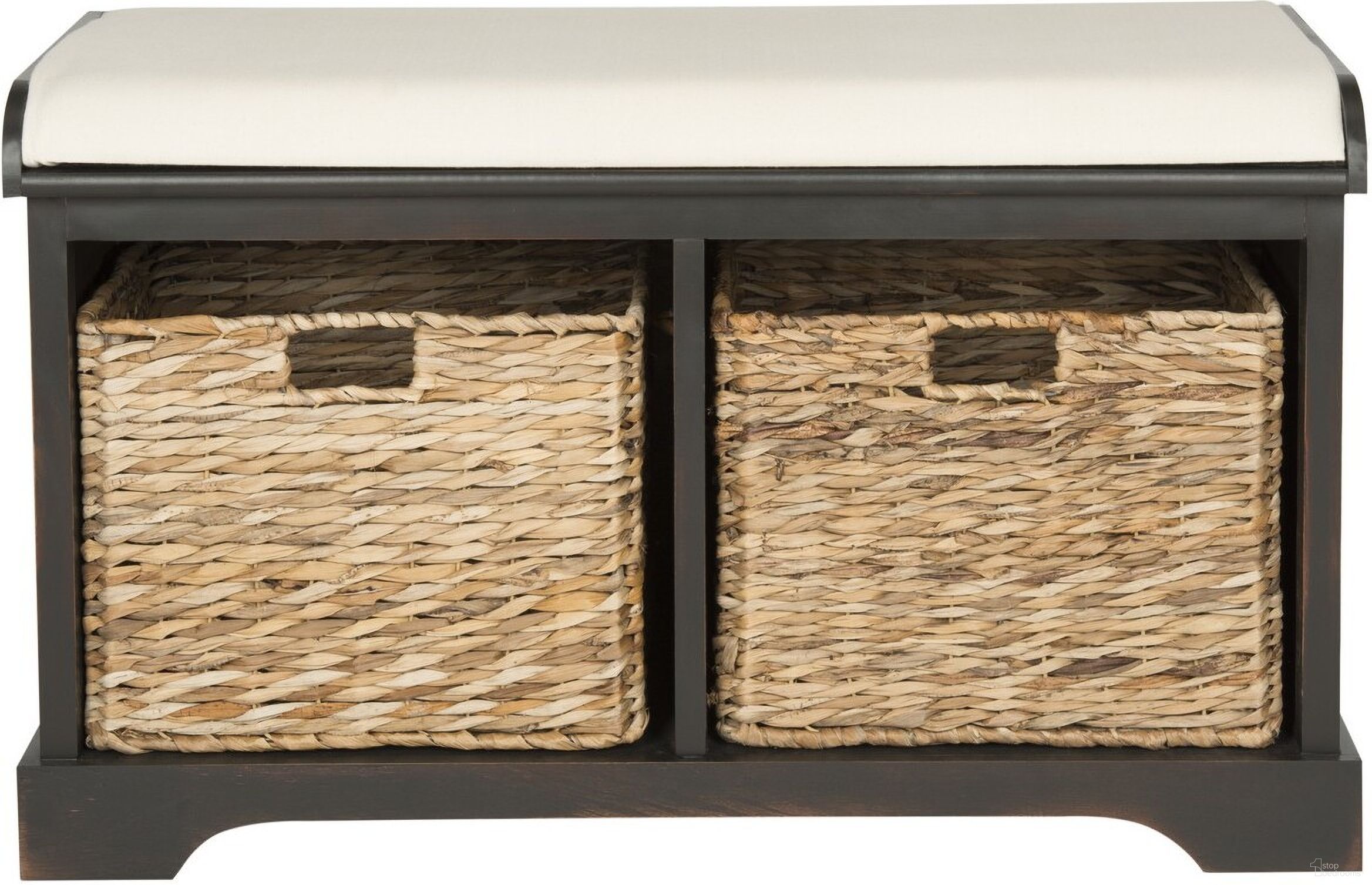 The appearance of Franklin Brown Wicker Storage Bench designed by Safavieh in the modern / contemporary interior design. This brown piece of furniture was selected by 1StopBedrooms from Franklin Collection to add a touch of cosiness and style into your home. Sku: AMH5736A. Material: Wood.