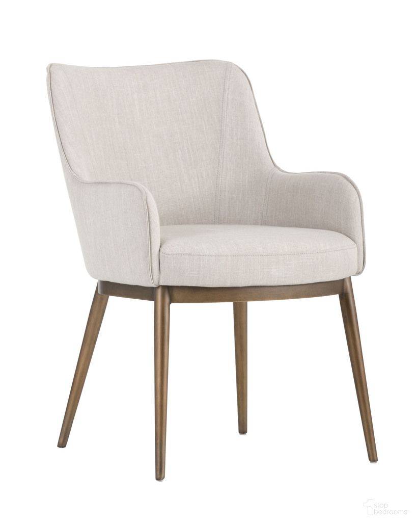 Franklin Dining Armchair In Beige Linen