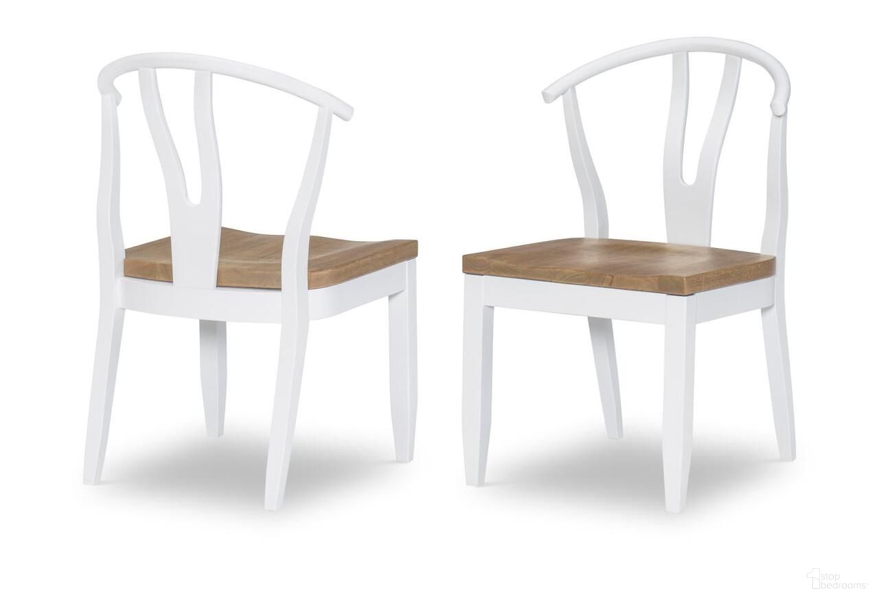 The appearance of Franklin Wishbone Back Side Chair Set of 2 In Harvest Oak and Natural White designed by Legacy Classic in the country / farmhouse interior design. This harvest oak and natural white piece of furniture  was selected by 1StopBedrooms from Franklin Collection to add a touch of cosiness and style into your home. Sku: N1564-140. Material: Hardwood. Chair Type: Side Chair.