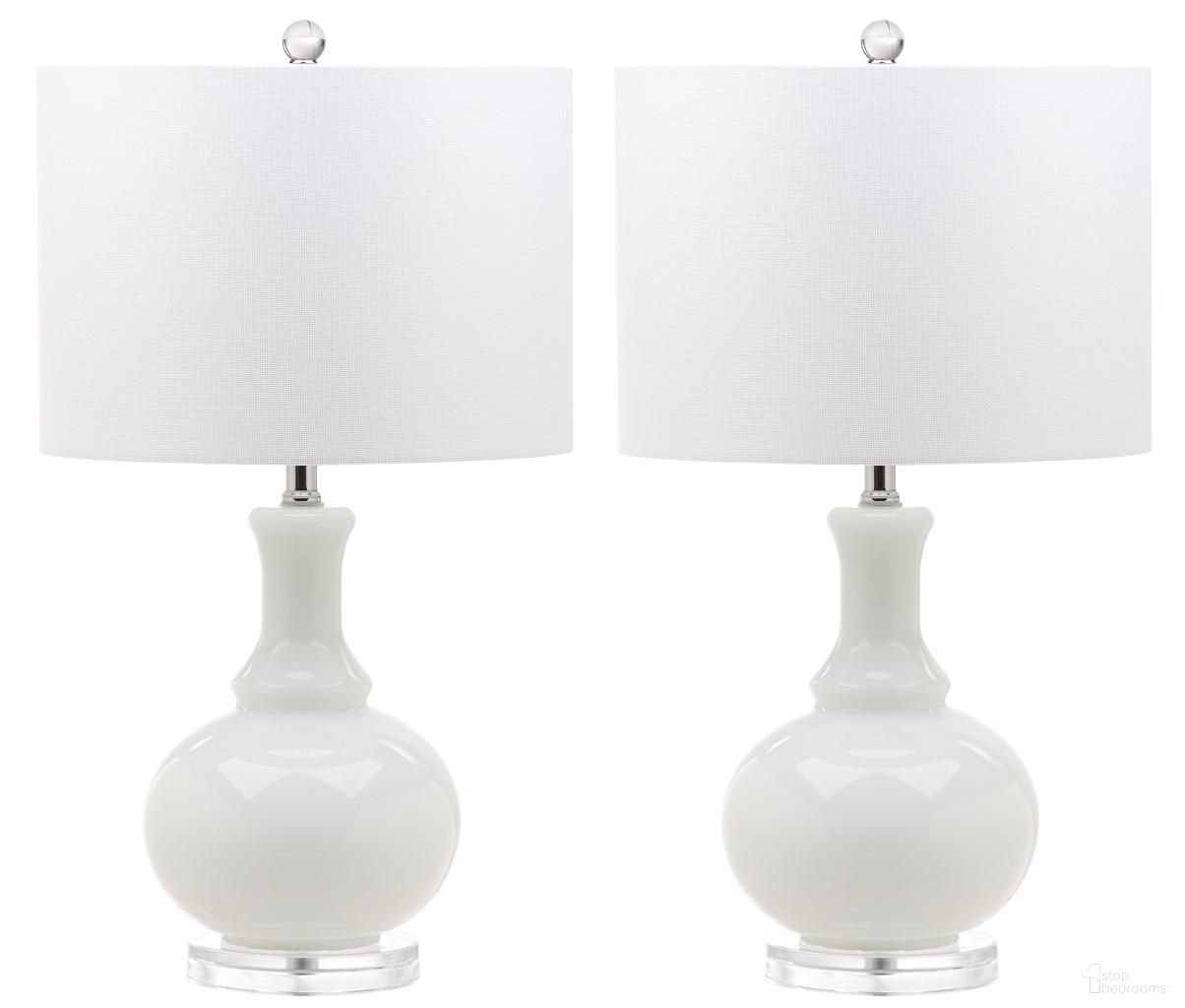 The appearance of Franny White 25.75 Inch Table Lamp Set of 2 designed by Safavieh in the traditional interior design. This white piece of furniture  was selected by 1StopBedrooms from Safavieh LIT Collection to add a touch of cosiness and style into your home. Sku: LIT4394A-SET2. Material: Chrome.