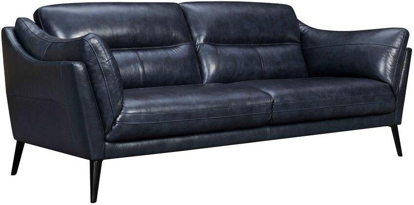 Franz 87 Modern Blue Genuine Leather Sofa