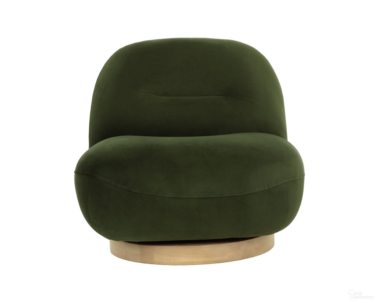 Franze Swivel Lounge Chair In Moss Green and Natural