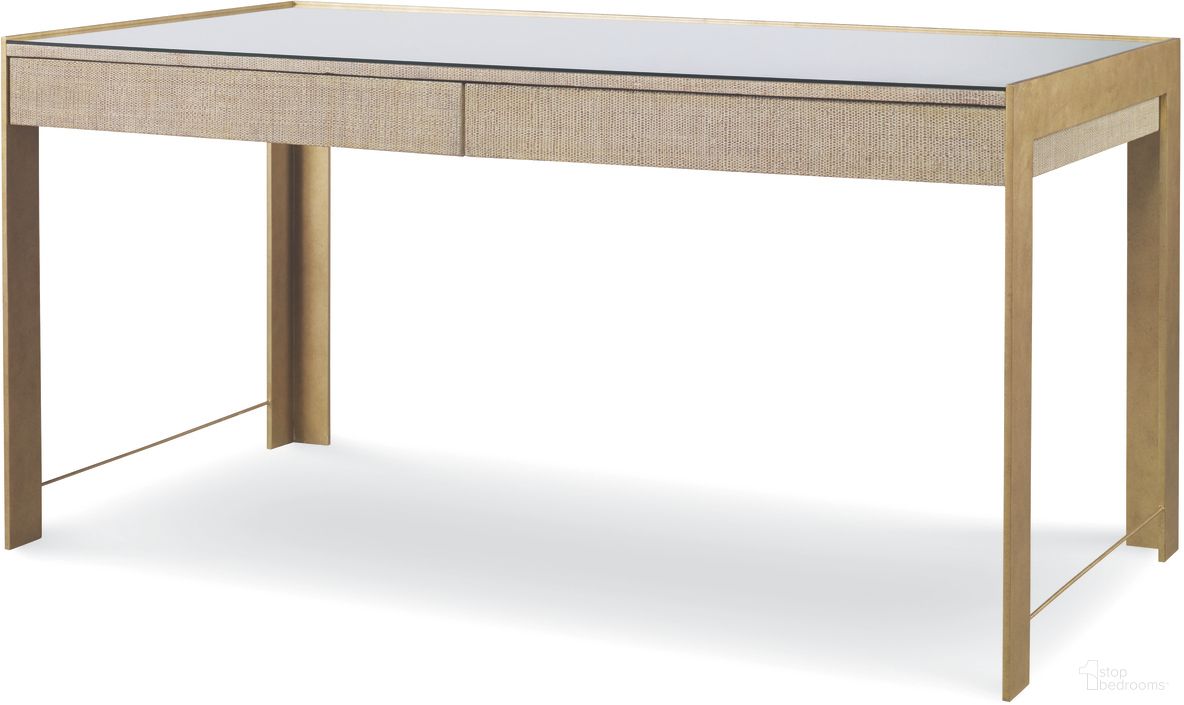 The appearance of Frederick Desk In Bronze designed by Century Furniture in the interior design. This bronze piece of furniture was selected by 1StopBedrooms from Carrier and Company Case Collection to add a touch of cosiness and style into your home. Sku: C7A-762. Material: Raffia.