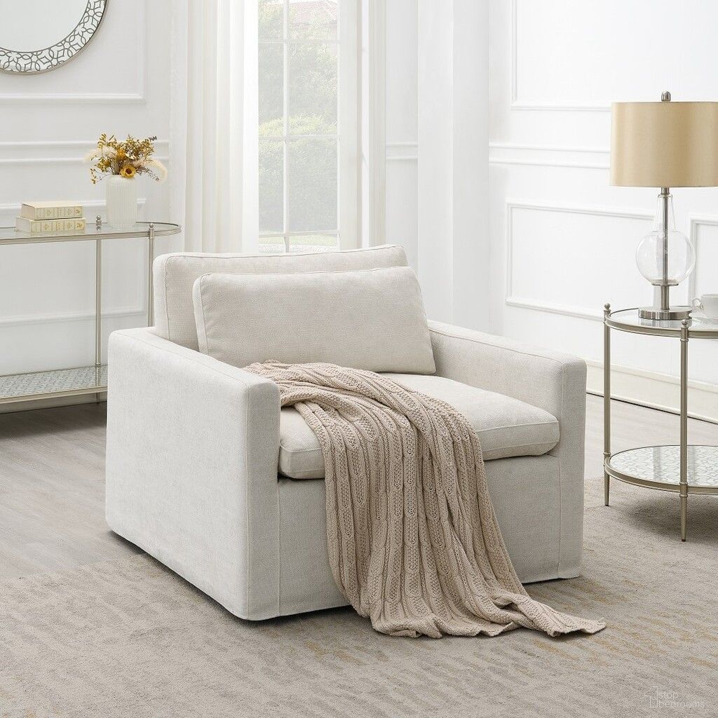 The appearance of Naveen Swivel Chair with Pillow In Cream designed by ACME in the modern / contemporary interior design. This cream piece of furniture was selected by 1StopBedrooms from Naveen Collection to add a touch of cosiness and style into your home. Sku: AC03142. Material: Plywood.