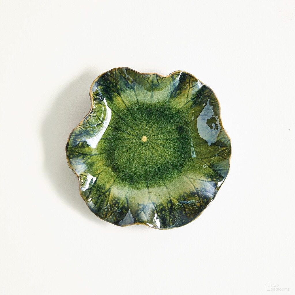 Free 15 Inch Formed Lily Plate In Green