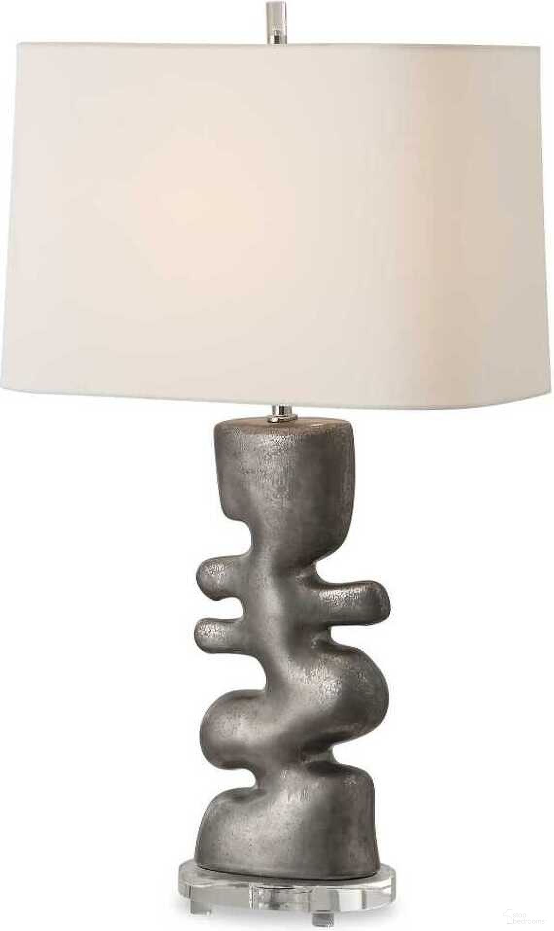 Free Flowing Nickel Table Lamp In Silver