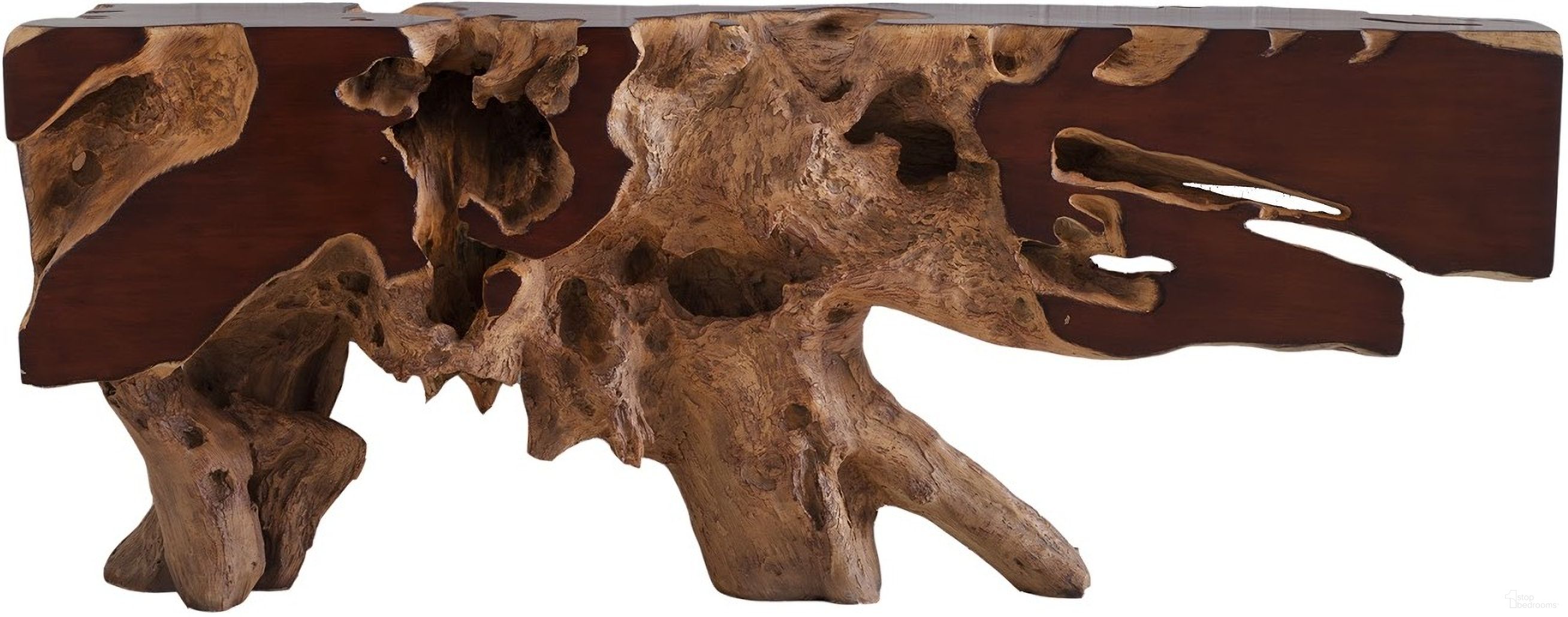 The appearance of Freeform Console Table In Brown Cherry designed by Phillips Collection in the modern / contemporary interior design. This brown cherry piece of furniture was selected by 1StopBedrooms from Cast Naturals Collection to add a touch of cosiness and style into your home. Sku: PH58768. Material: Resin.