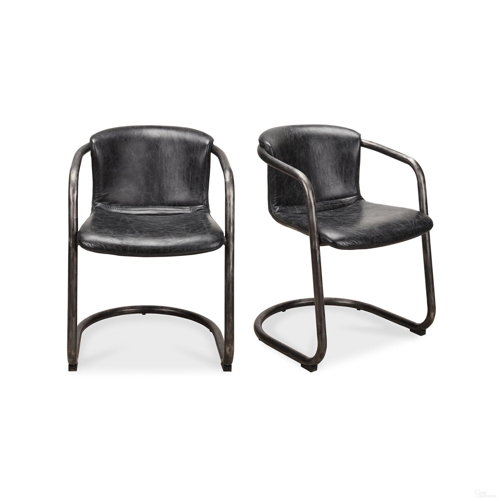 The appearance of Freeman Black Dining Chair Set of 2 designed by Moes Home in the transitional interior design. This black piece of furniture was selected by 1StopBedrooms from Freeman Collection to add a touch of cosiness and style into your home. Sku: PK-1059-02. Material: Leather. Chair Type: Arm Chair.