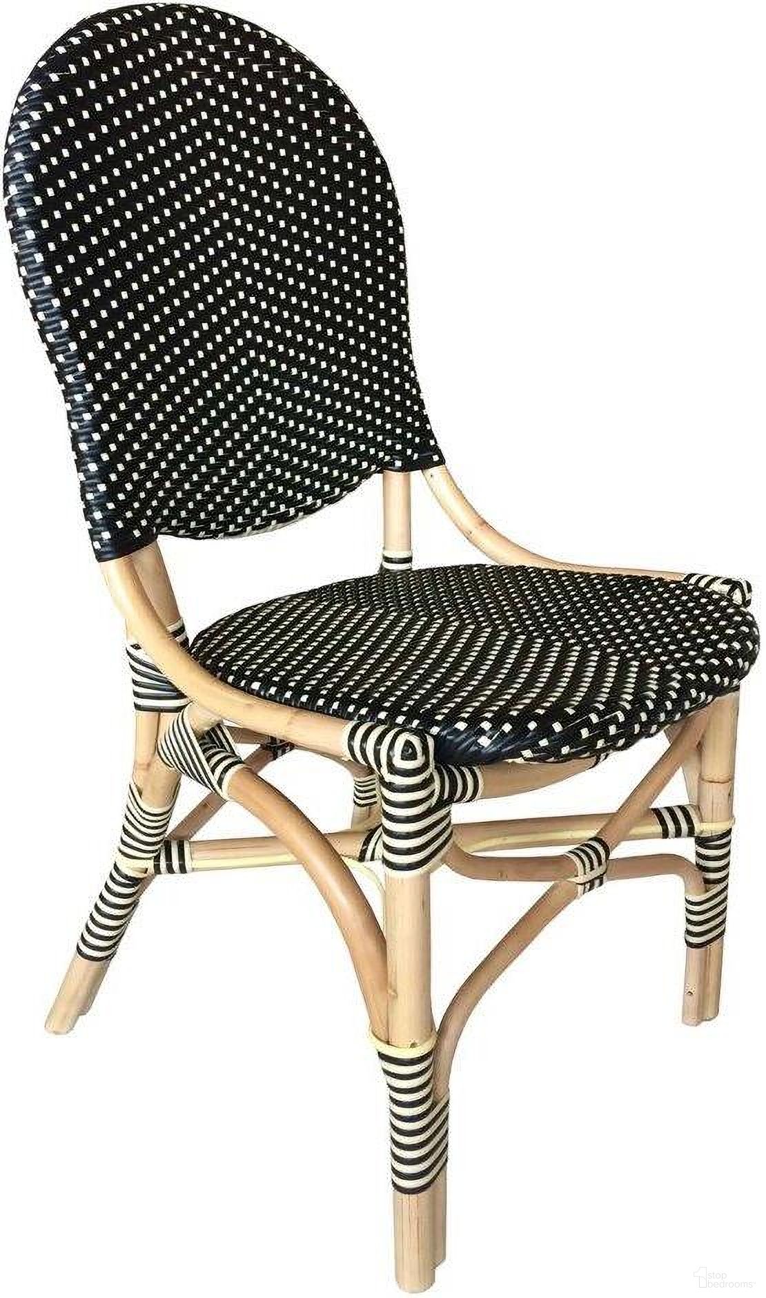 French Bistro Chair in Black and Beige Set Of 2