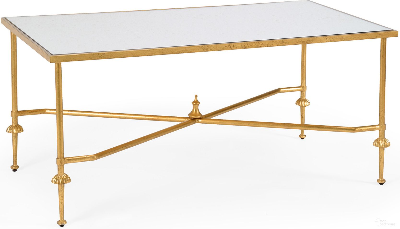 The appearance of French Cocktail Table In Gold designed by Chelsea House in the transitional interior design. This gold piece of furniture was selected by 1StopBedrooms from Chelsea House Misc Collection to add a touch of cosiness and style into your home. Sku: 382010. Material: Iron.