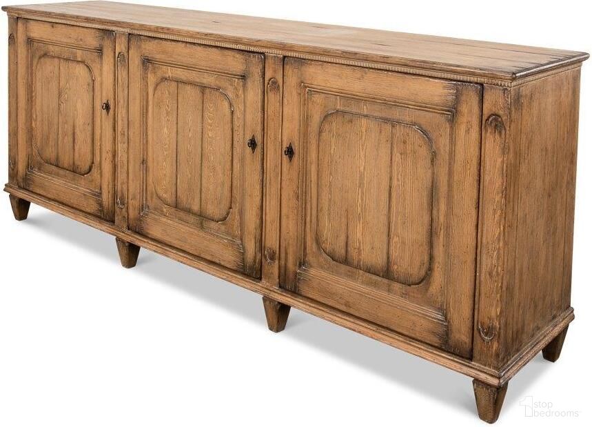 The appearance of French Country Tan Old Pine Stain Sideboard designed by Sarreid in the traditional interior design. This tan piece of furniture  was selected by 1StopBedrooms from French Country Collection to add a touch of cosiness and style into your home. Sku: 52756.