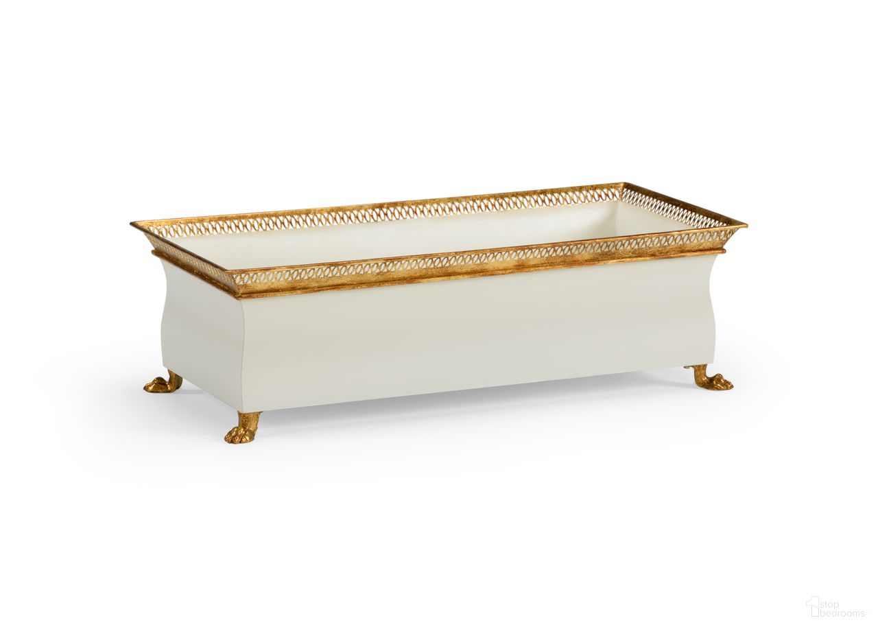 French Tole Planter In Cream and Gold