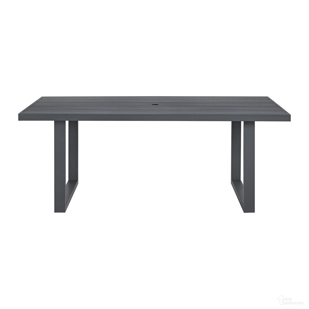 The appearance of Fresca Dining Table In Dark Grey designed by Picket House in the modern / contemporary interior design. This dark grey piece of furniture  was selected by 1StopBedrooms from Fresca Collection to add a touch of cosiness and style into your home. Sku: O-16230-3-DT. Table Base Style: Double Pedestal. Material: Metal. Table Top Shape: Rectangular.