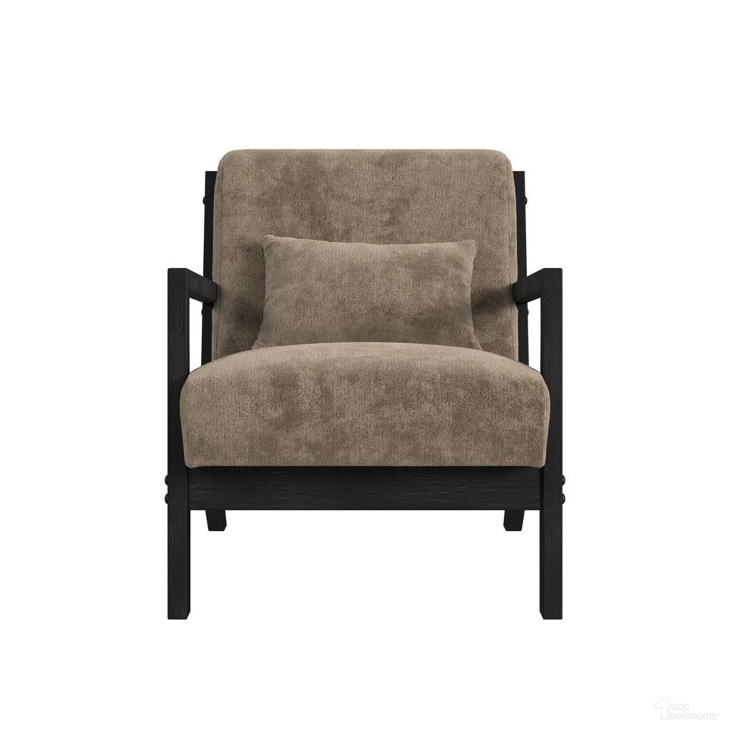 The appearance of Freya Chair with Kidney Pillow In Cocoa and Brushed Espresso designed by Picket House in the transitional interior design. This cocoa/brushed espresso piece of furniture  was selected by 1StopBedrooms from Freya Collection to add a touch of cosiness and style into your home. Sku: U-13830-11240-100C. Material: Polyester.