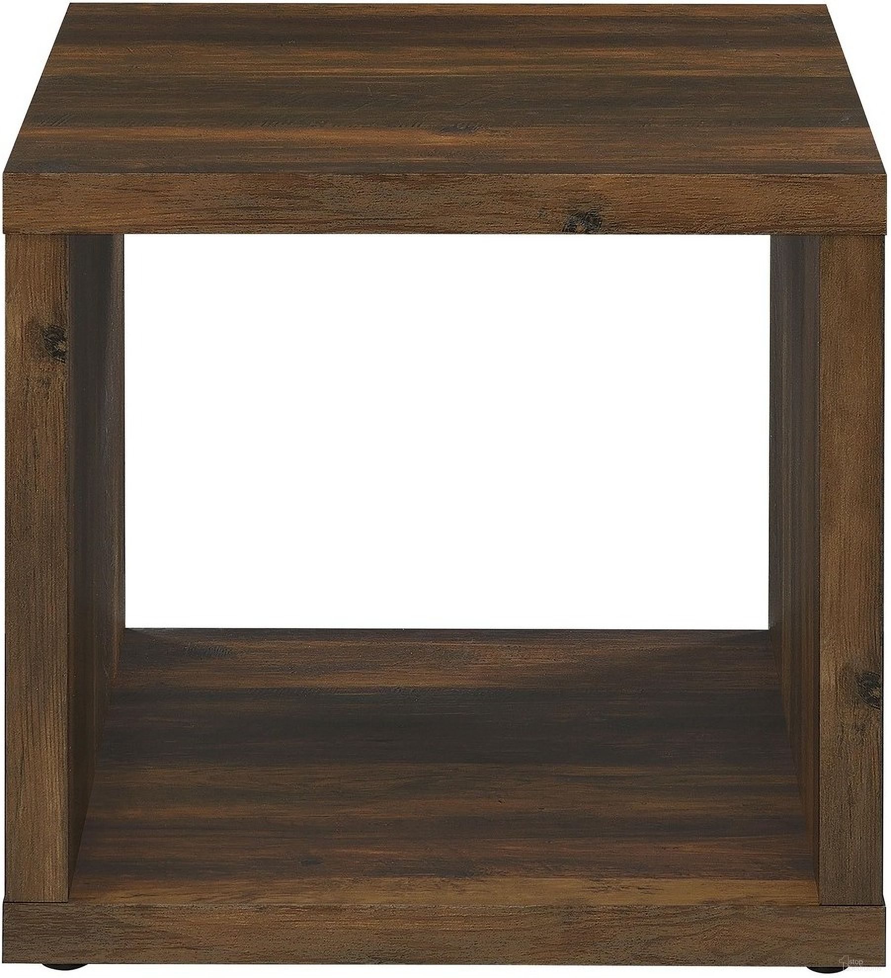 The appearance of Frisco Square Engineered Wood Side End Table In Dark Pine designed by Coaster in the country / farmhouse interior design. This dark pine piece of furniture  was selected by 1StopBedrooms from Frisco Collection to add a touch of cosiness and style into your home. Sku: 710507. Material: MDF.