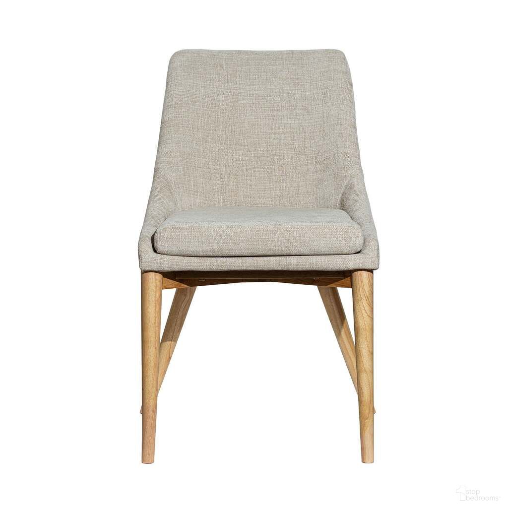 Fritz Side Dining Chair Set of 2 In Taupe and Natural