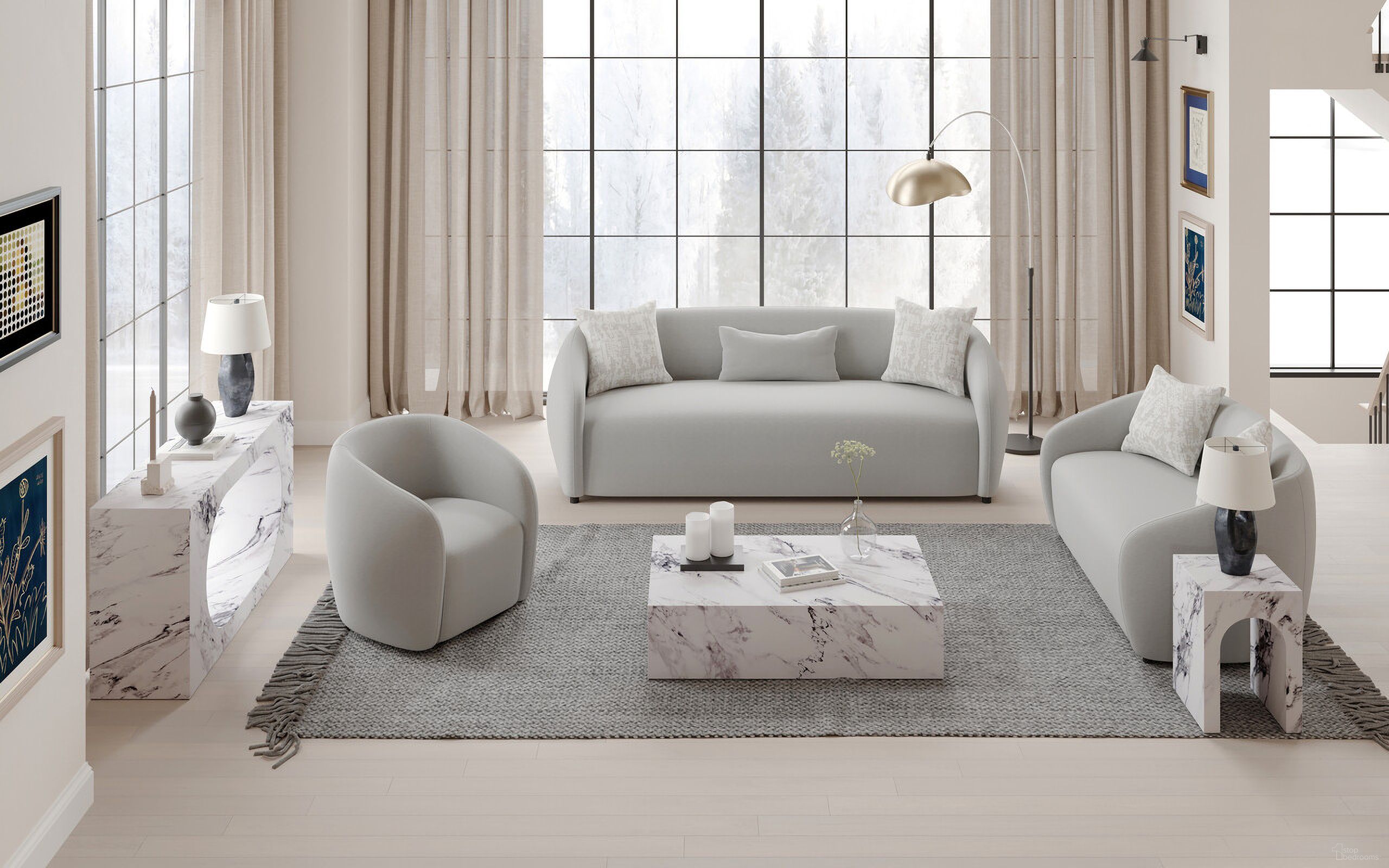 Fritzy Occasional Table Set In Engineered Stone
