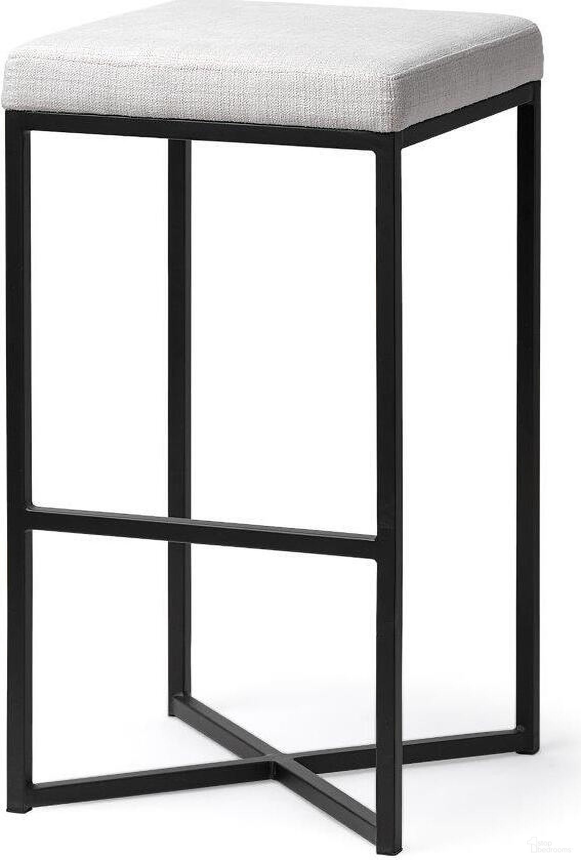 The appearance of Frodo 29.75 Inch Seat Height White Fabric Seat Black Metal Base Stool designed by Mercana in the modern / contemporary interior design. This white and black piece of furniture was selected by 1StopBedrooms from Frodo Collection to add a touch of cosiness and style into your home. Sku: 68445. Material: Metal.