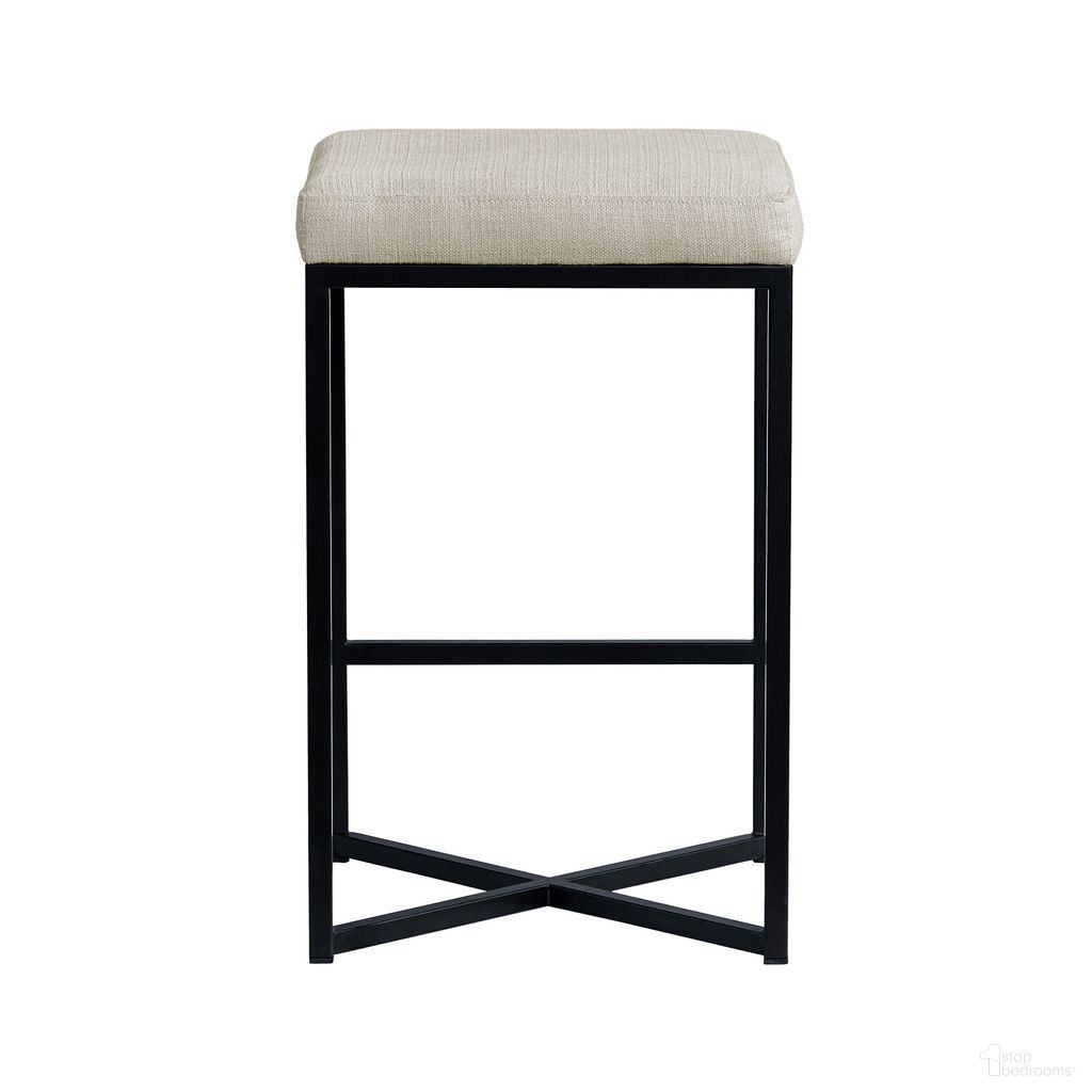 The appearance of Frodo Fabric Seat Stool with Metal Base In White and Black designed by Mercana in the modern / contemporary interior design. This white and black piece of furniture  was selected by 1StopBedrooms from Frodo Collection to add a touch of cosiness and style into your home. Sku: 68444V. Material: Metal.