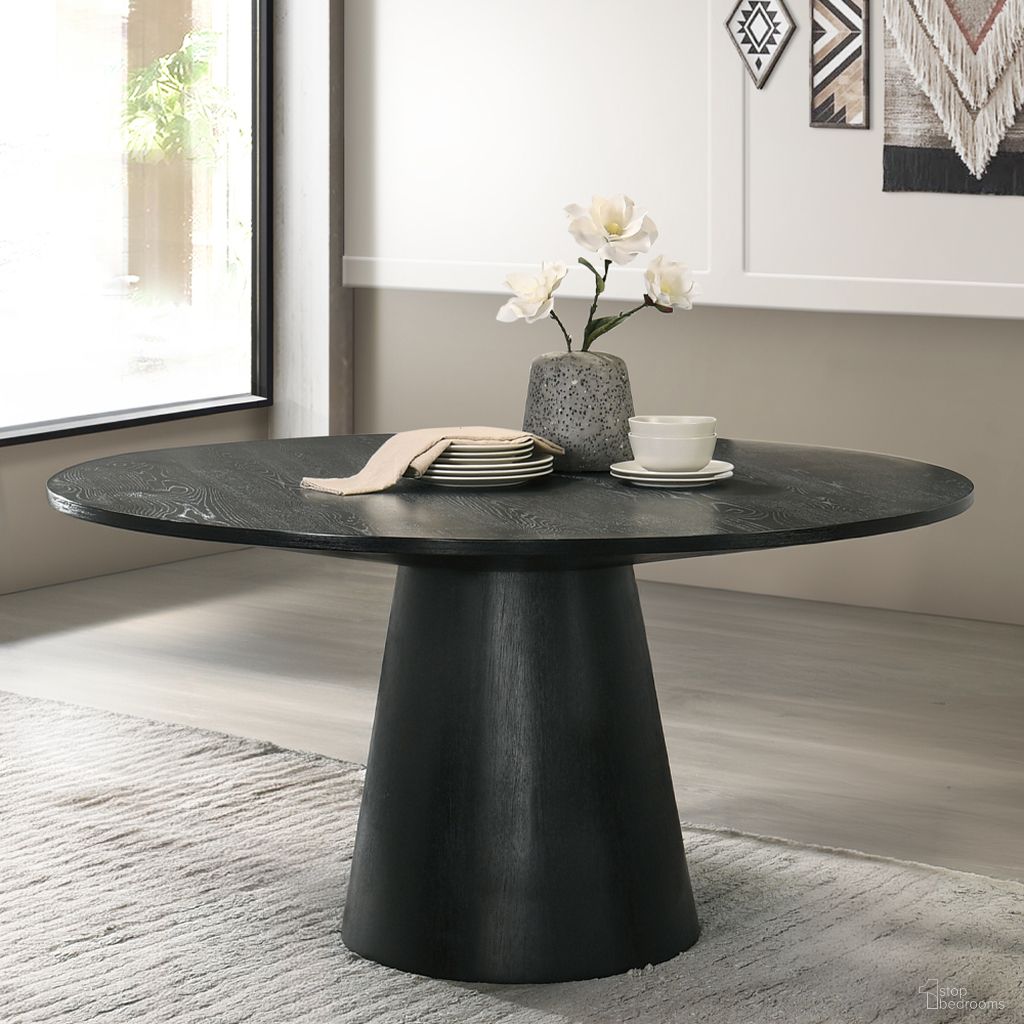 Froja Round Dining Table In Black