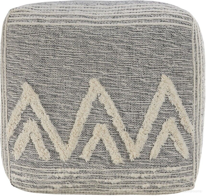 The appearance of Froli Geometric Hand-Woven Ottoman Pouf In Gray and Ivory designed by Rajani Home in the modern / contemporary interior design. This gray and ivory piece of furniture was selected by 1StopBedrooms from Bova Collection to add a touch of cosiness and style into your home. Sku: 7C322008G49348. Material: Polyester.