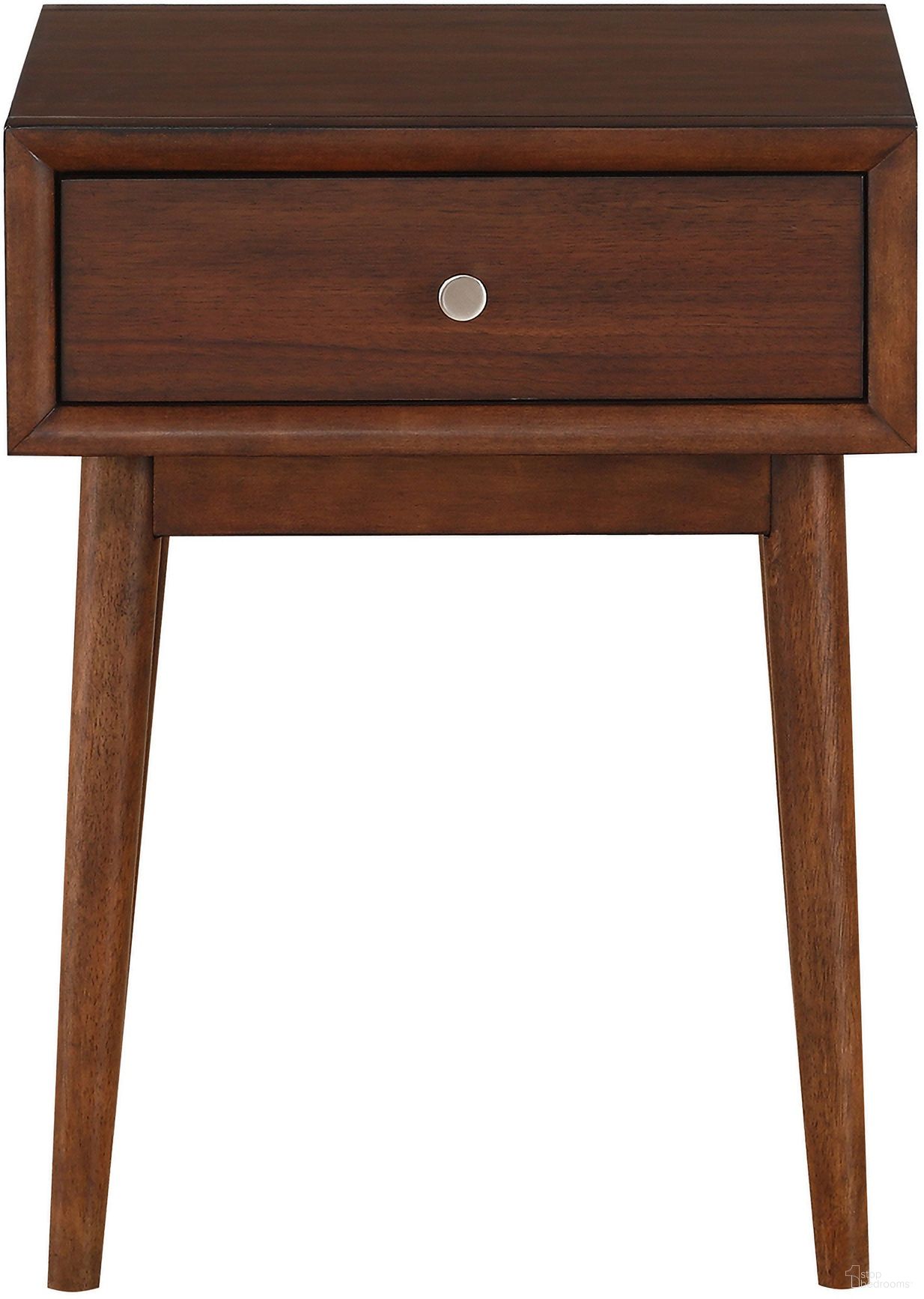 The appearance of Frolic Brown 1 Drawer End Table designed by Homelegance in the transitional interior design. This brown piece of furniture was selected by 1StopBedrooms from Frolic Collection to add a touch of cosiness and style into your home. Sku: 3590-04. Material: Wood.