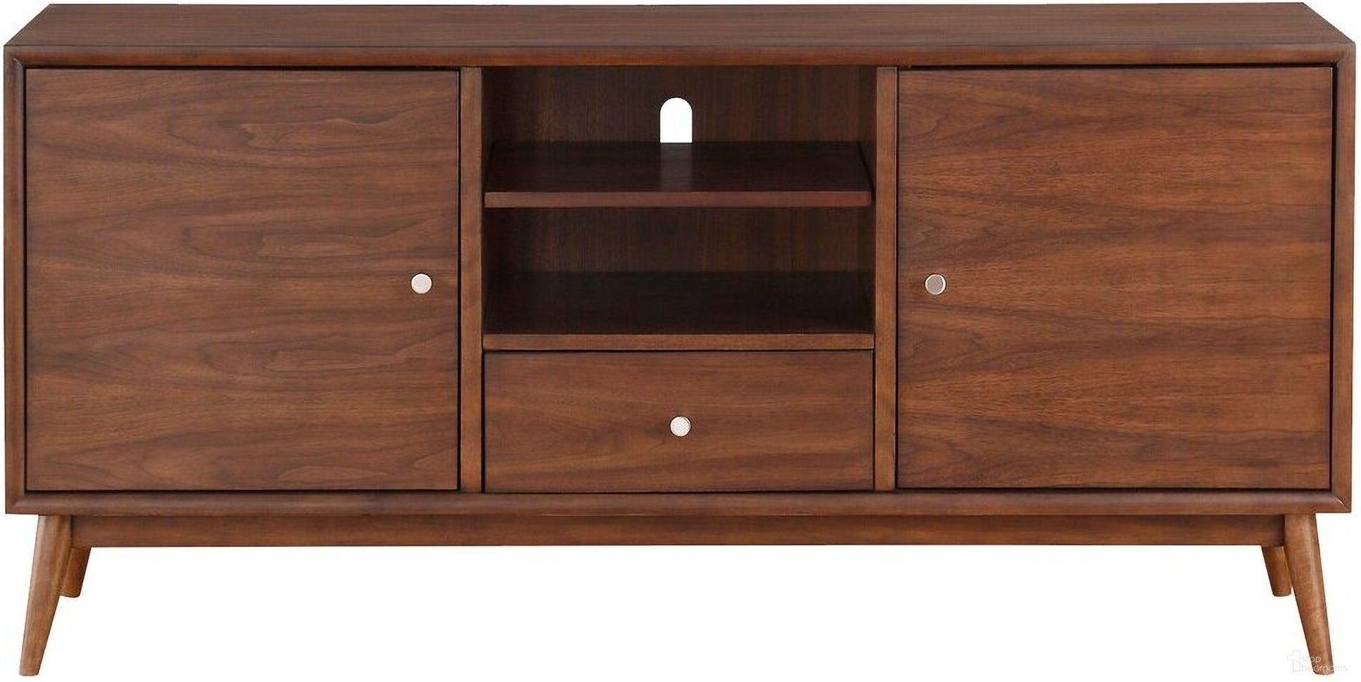 The appearance of Frolic TV Stand In Brown designed by Homelegance in the modern / contemporary interior design. This brown piece of furniture was selected by 1StopBedrooms from Frolic Collection to add a touch of cosiness and style into your home. Sku: 35900-64T. Material: Wood.