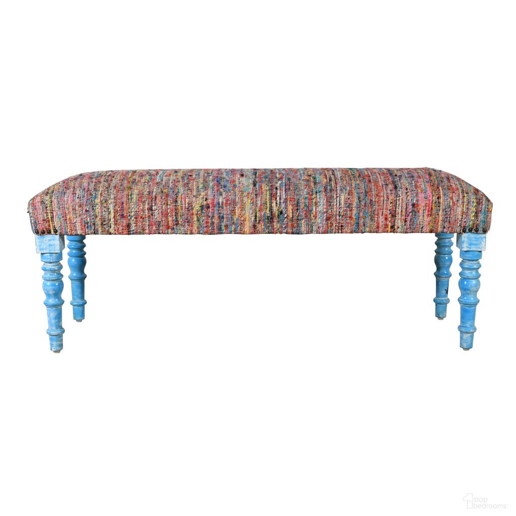 The appearance of Frosta Multi Striped Acacia Wood Indoor Bench In Blue designed by Rajani Home in the modern / contemporary interior design. This blue piece of furniture was selected by 1StopBedrooms from Tavine Collection to add a touch of cosiness and style into your home. Sku: 3C391008G49348. Material: Acacia Wood.