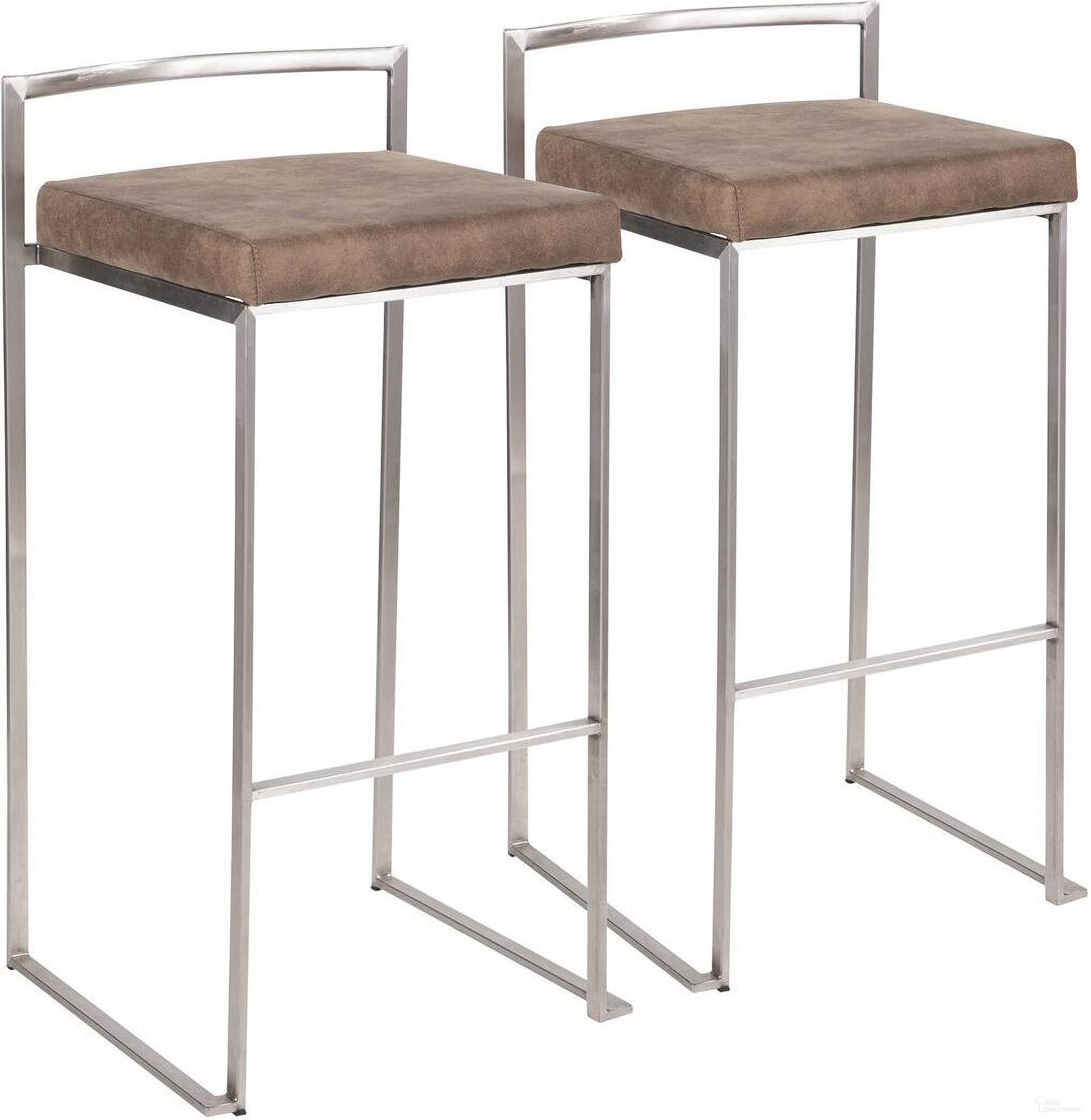 The appearance of Fuji Brown Cowboy Barstool Set of 2 designed by Lumisource in the modern / contemporary interior design. This brown piece of furniture was selected by 1StopBedrooms from Fuji Collection to add a touch of cosiness and style into your home. Sku: B30-FUJI FBN2. Material: Metal.