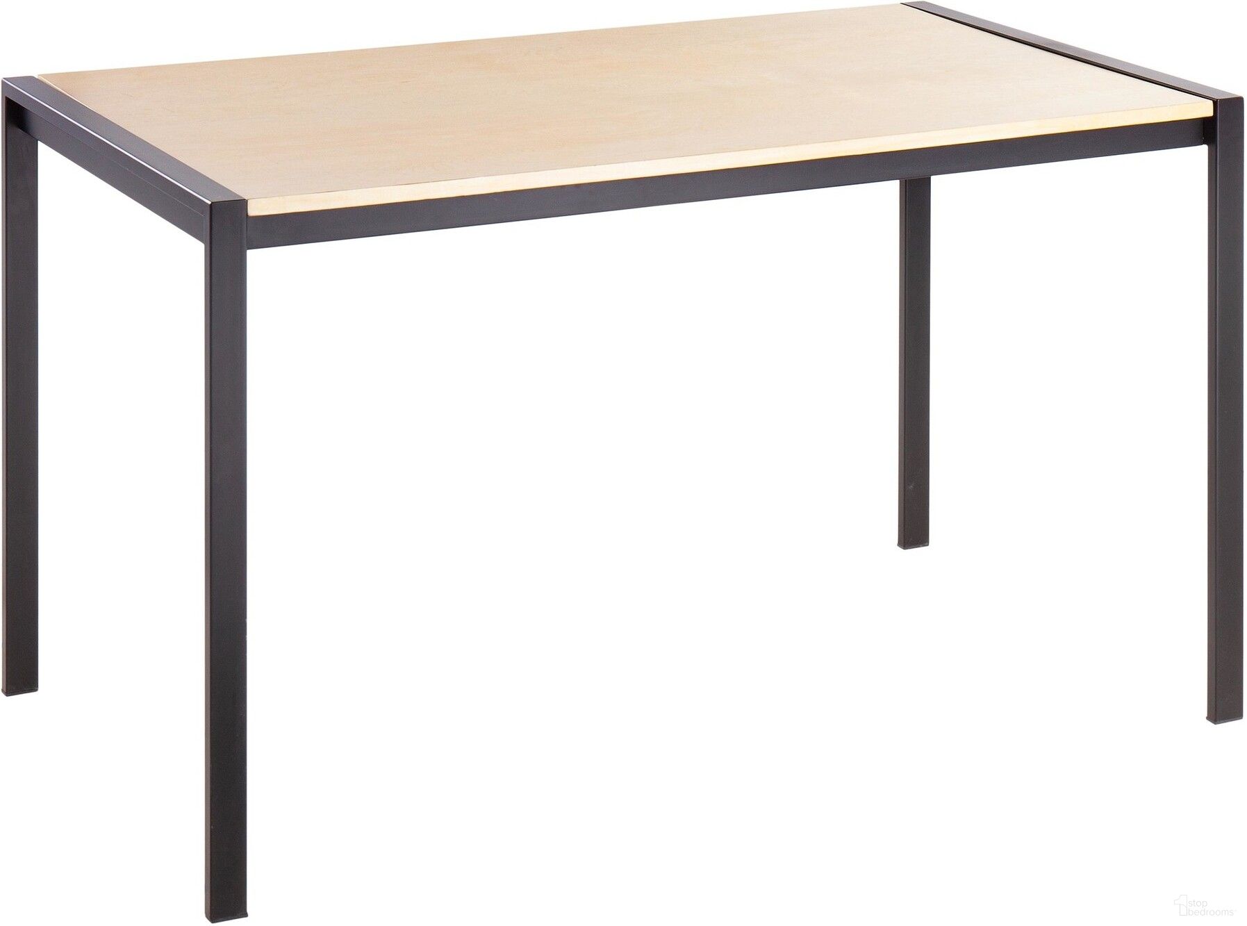 The appearance of Fuji Contemporary Dining Table In Black Metal With Natural Wood Top designed by Lumisource in the modern / contemporary interior design. This black and natural piece of furniture  was selected by 1StopBedrooms from Fuji Collection to add a touch of cosiness and style into your home. Sku: DT-FUJI4728 BKNA. Table Base Style: Legs. Material: Metal. Table Top Shape: Rectangular. Size: 28" x 50".