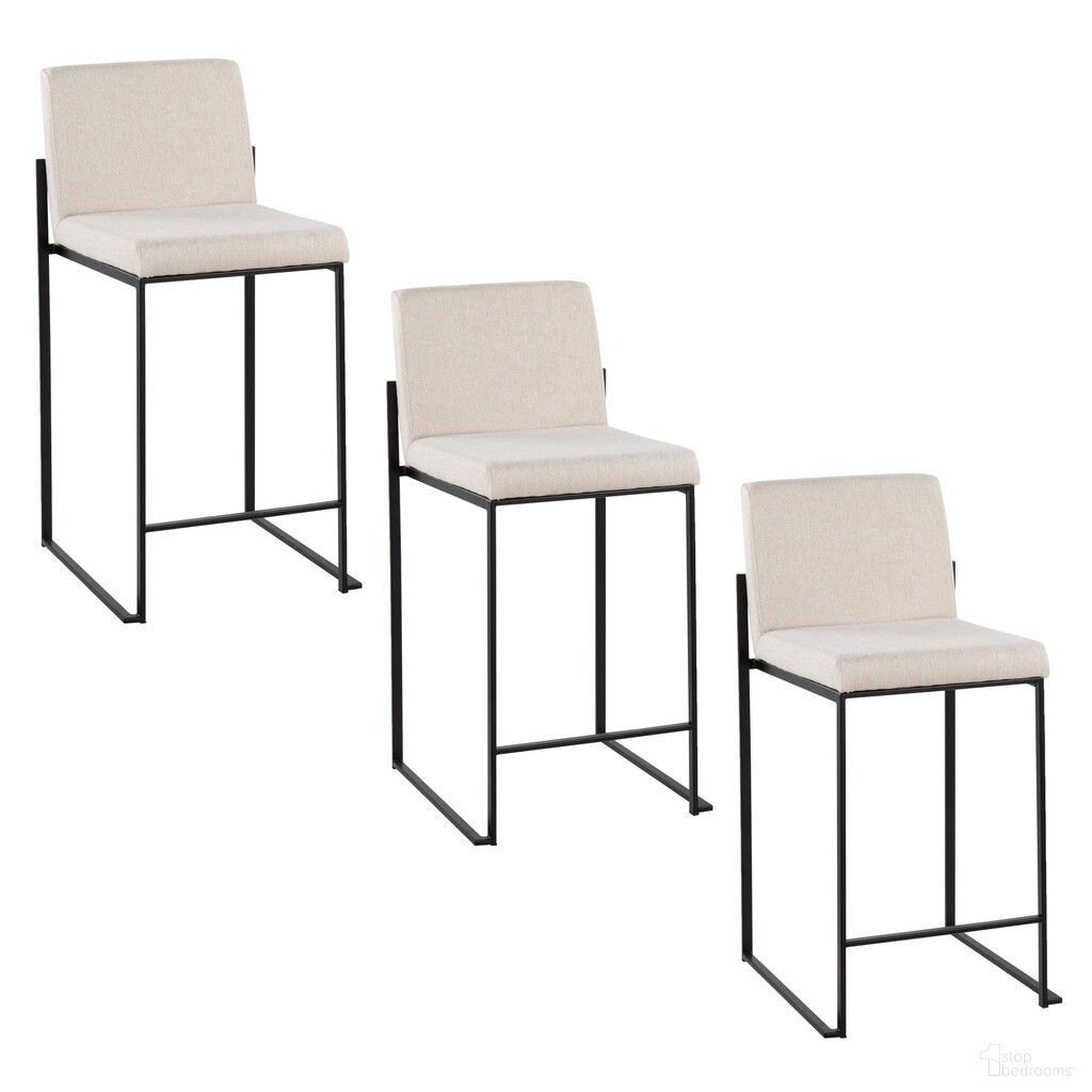The appearance of Fuji High Back 26 Inch Fixed Height Counter Stool Set of 3 In Black and Beige designed by Lumisource in the modern / contemporary interior design. This black and beige piece of furniture was selected by 1StopBedrooms from Fuji Collection to add a touch of cosiness and style into your home. Sku: B26-FUJIHBFB BKBG3. Material: Foam.