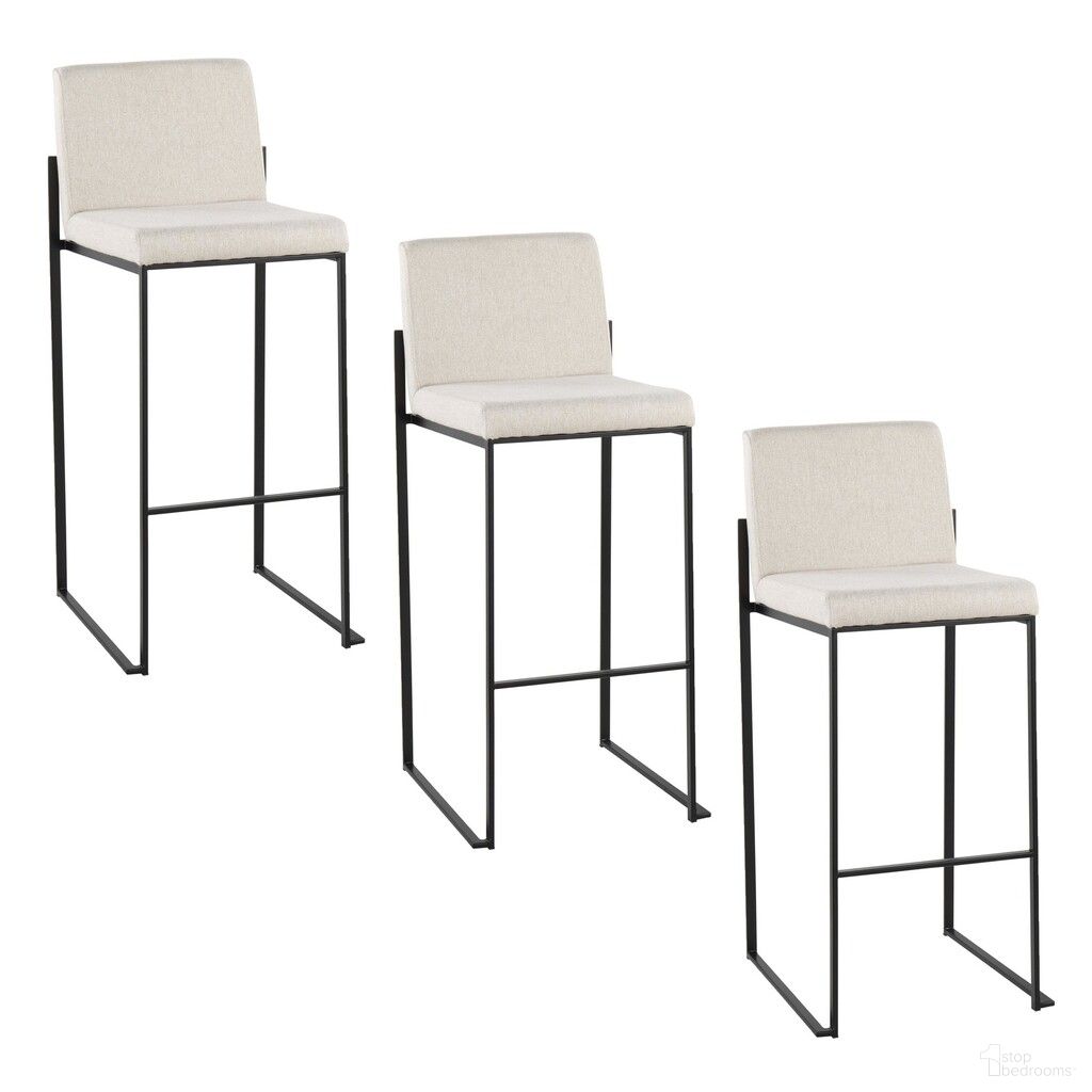 The appearance of Fuji High Back 30 Inch Fixed Height Barstool Set of 3 In Black and Beige designed by Lumisource in the modern / contemporary interior design. This black and beige piece of furniture was selected by 1StopBedrooms from Fuji Collection to add a touch of cosiness and style into your home. Sku: B30-FUJIHBFB BKBG3. Material: Foam.