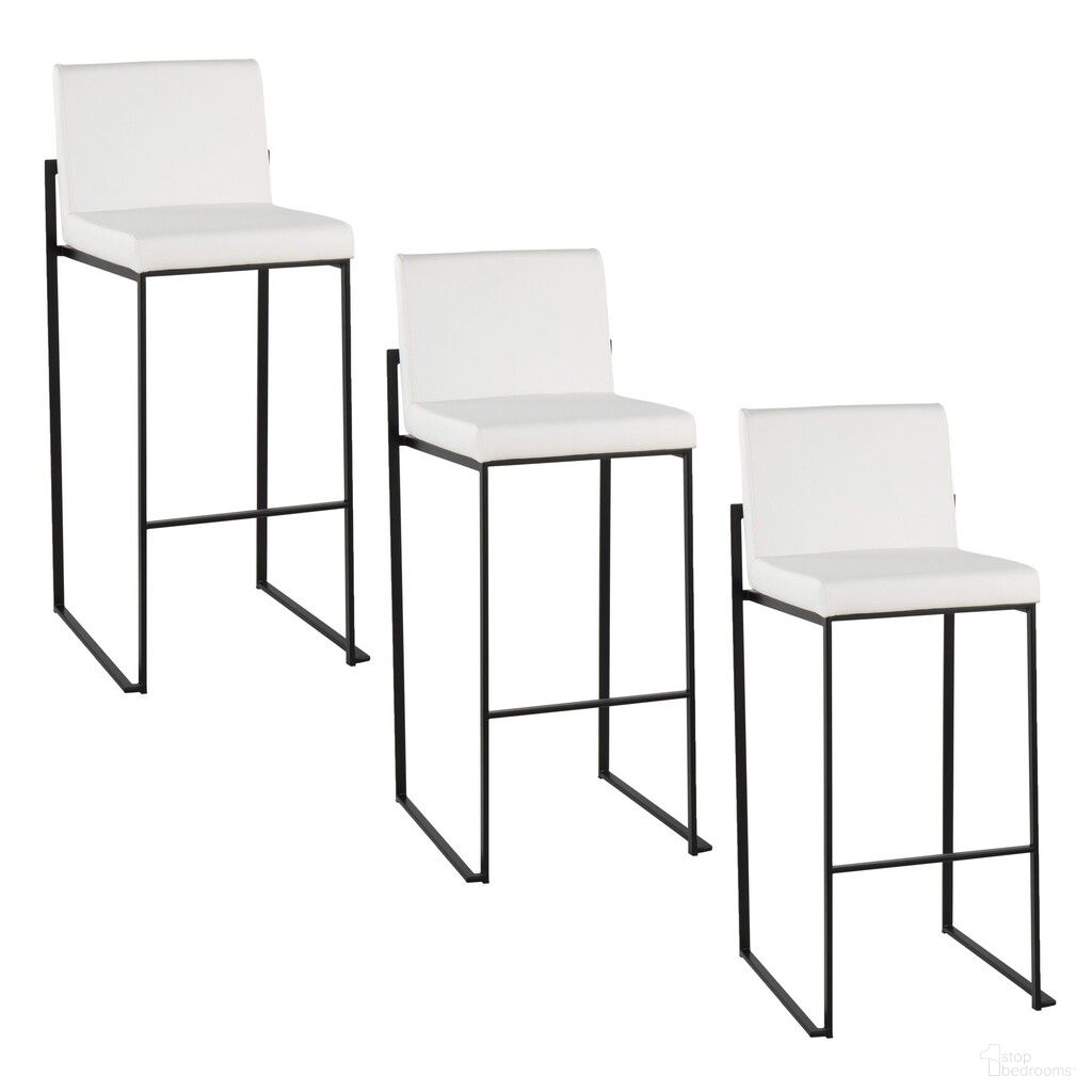 The appearance of Fuji High Back 30 Inch Fixed Height Barstool Set of 3 In Black and White designed by Lumisource in the modern / contemporary interior design. This black and white piece of furniture was selected by 1StopBedrooms from Fuji Collection to add a touch of cosiness and style into your home. Sku: B30-FUJIHBPU BKW3. Material: Foam.