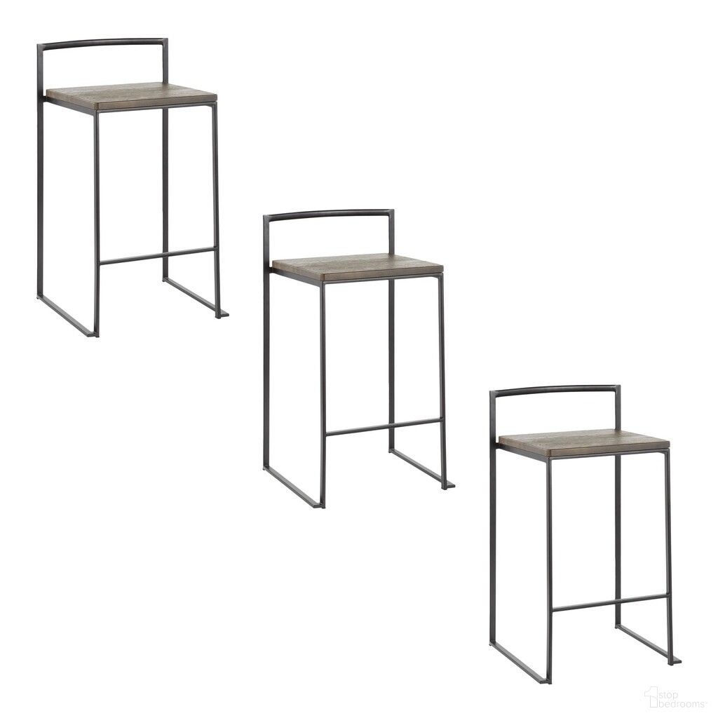 The appearance of Fuji Stacker 26 Inch Fixed Height Counter Stool Set of 3 In Black and Espresso designed by Lumisource in the modern / contemporary interior design. This black and espresso piece of furniture was selected by 1StopBedrooms from Fuji Collection to add a touch of cosiness and style into your home. Sku: B26-FUJIWD BKE3. Material: Bamboo.