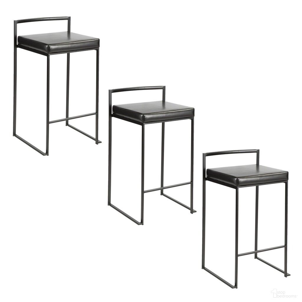 The appearance of Fuji Stacker 26 Inch Fixed Height Counter Stool Set of 3 In Black designed by Lumisource in the modern / contemporary interior design. This black piece of furniture was selected by 1StopBedrooms from Fuji Collection to add a touch of cosiness and style into your home. Sku: B26-FUJIPU BKBK3. Material: Foam.