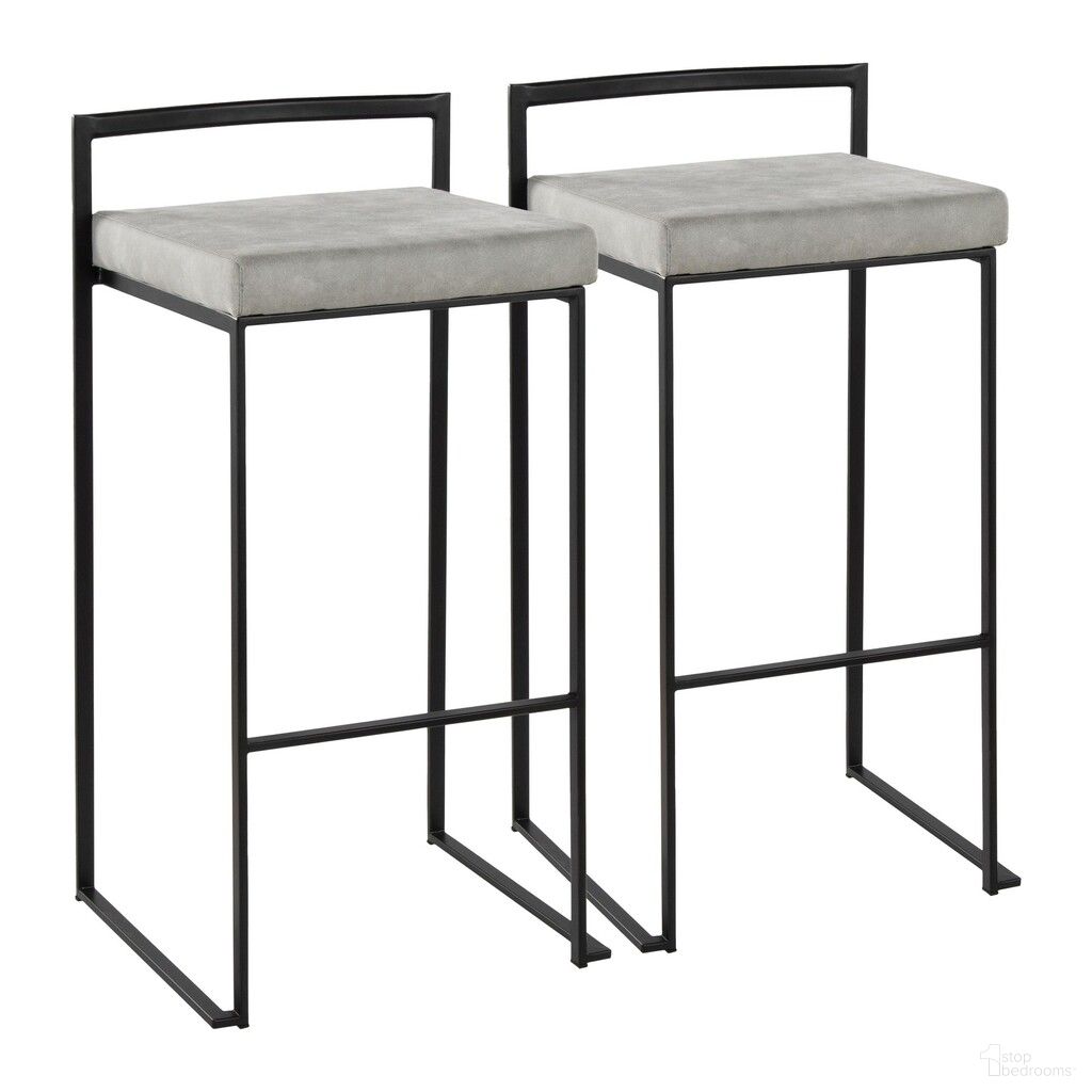 The appearance of Fuji Stacker Barstool Set of 2 In Light Grey and Black designed by Lumisource in the modern / contemporary interior design. This light grey and black piece of furniture was selected by 1StopBedrooms from Fuji Collection to add a touch of cosiness and style into your home. Sku: B30-FUJIFB1 BKLGY2. Material: Foam.