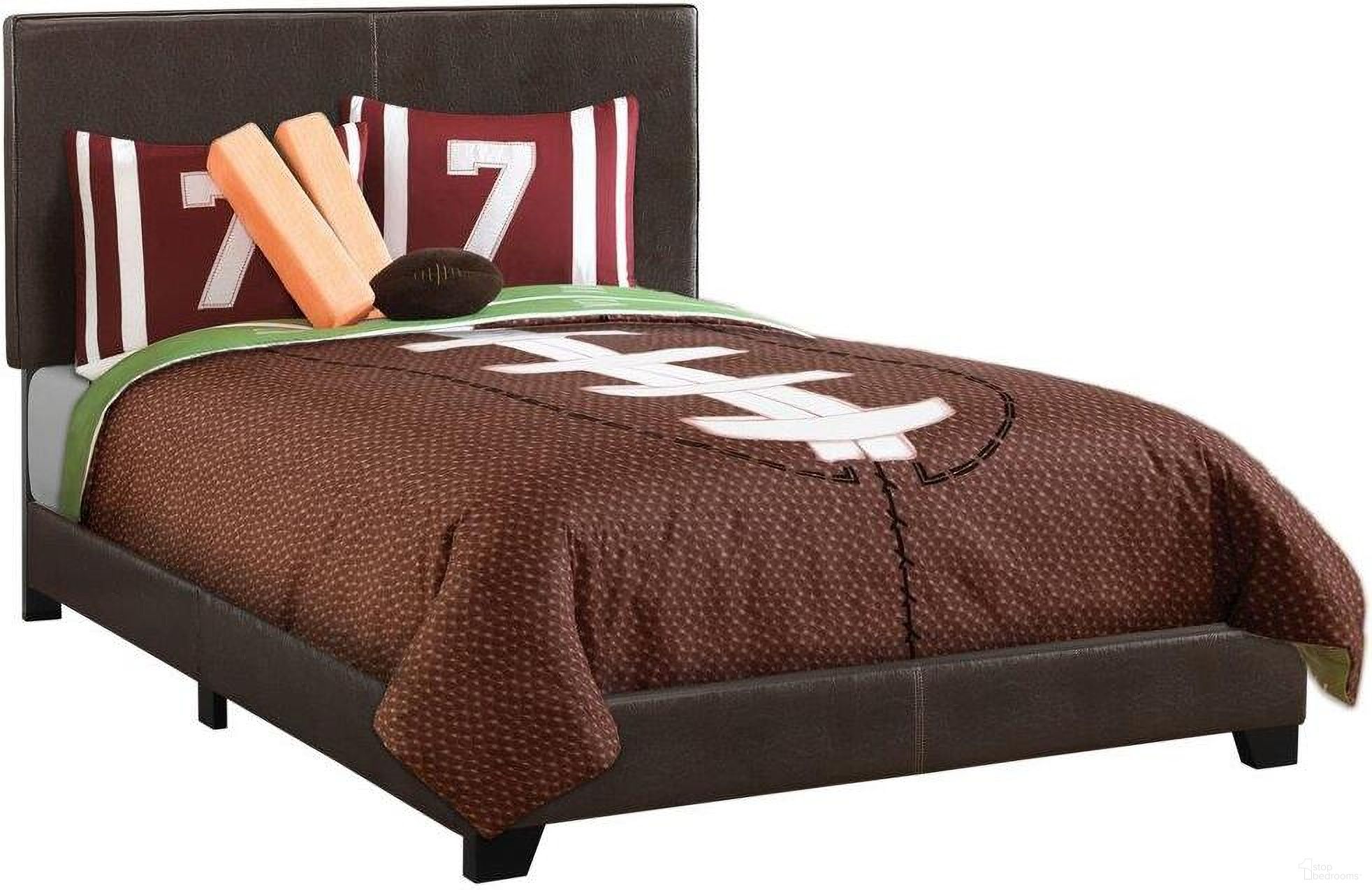 Full Size Bed In Dark Brown Leather Look I 5910F
