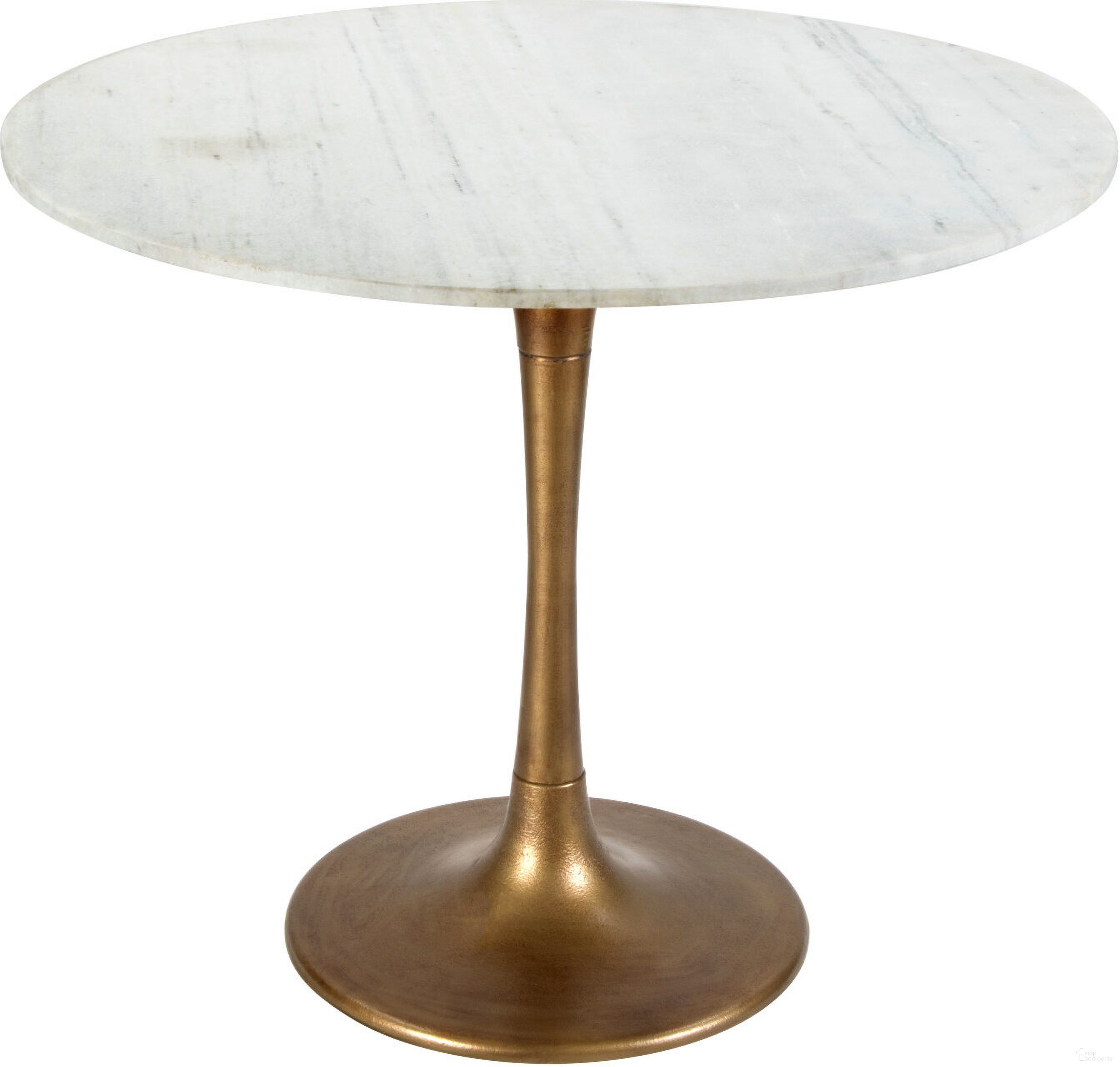 The appearance of Fullerton Dining Table In White and Gold designed by Zuo Modern in the modern / contemporary interior design. This white and gold piece of furniture  was selected by 1StopBedrooms from Fullerton Collection to add a touch of cosiness and style into your home. Sku: 101842. Material: Marble. Size: 36".