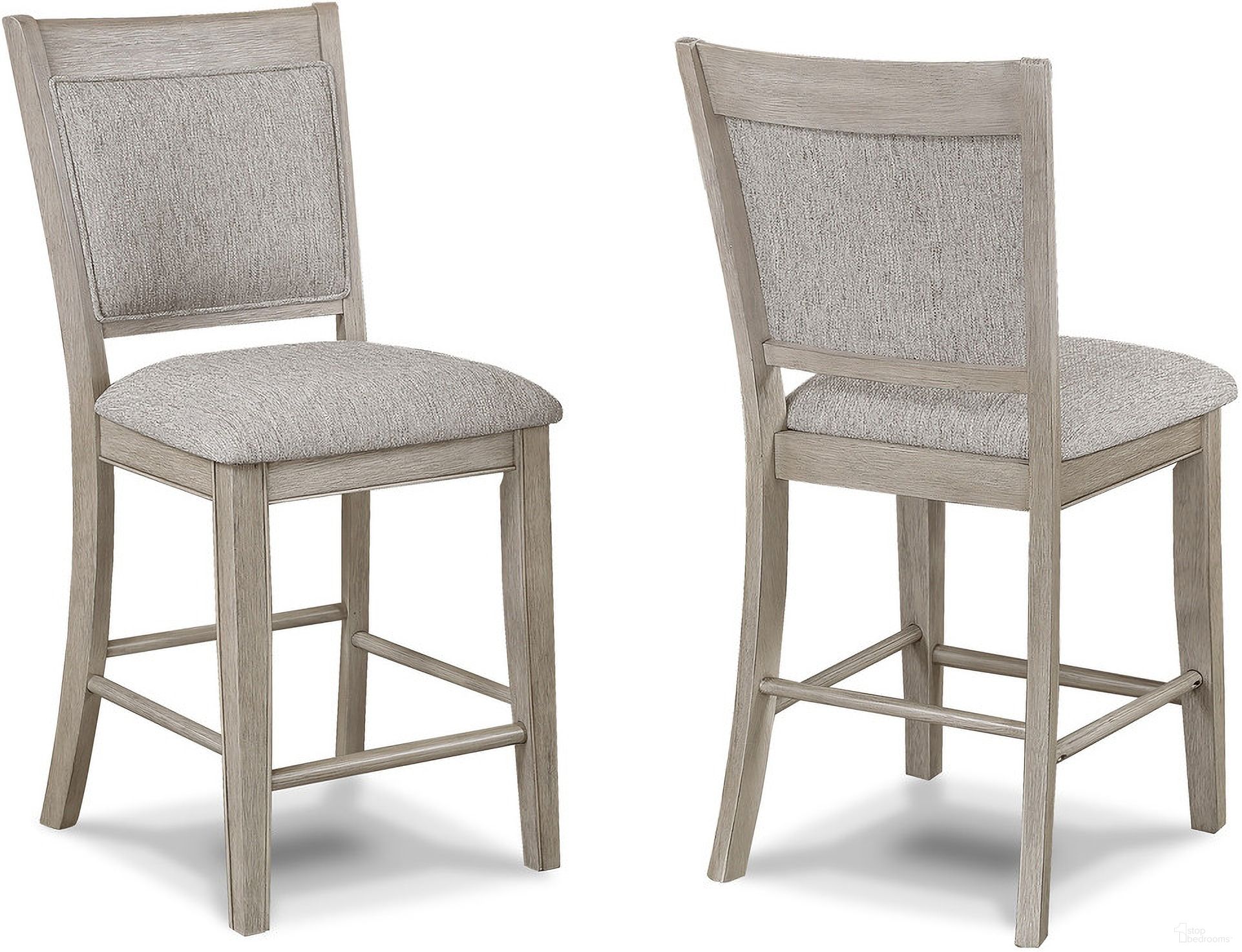 The appearance of Fulton Counter Height Chair Set of 2 In White Oak designed by Crown Mark in the transitional interior design. This white oak piece of furniture was selected by 1StopBedrooms from Fulton Collection to add a touch of cosiness and style into your home. Sku: 2727MB-S-24. Material: MDF.