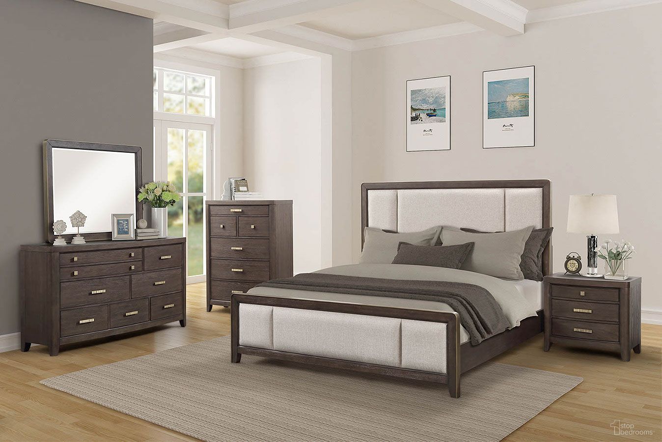 The appearance of Fulton Panel Bedroom Set designed by Bernell in the transitional interior design. This heritage brown piece of furniture was selected by 1StopBedrooms from Fulton Collection to add a touch of cosiness and style into your home. Sku: 1720-105;1720-120. Bed Type: Panel Bed. Bed Size: Queen. Material: Rubberwood.
