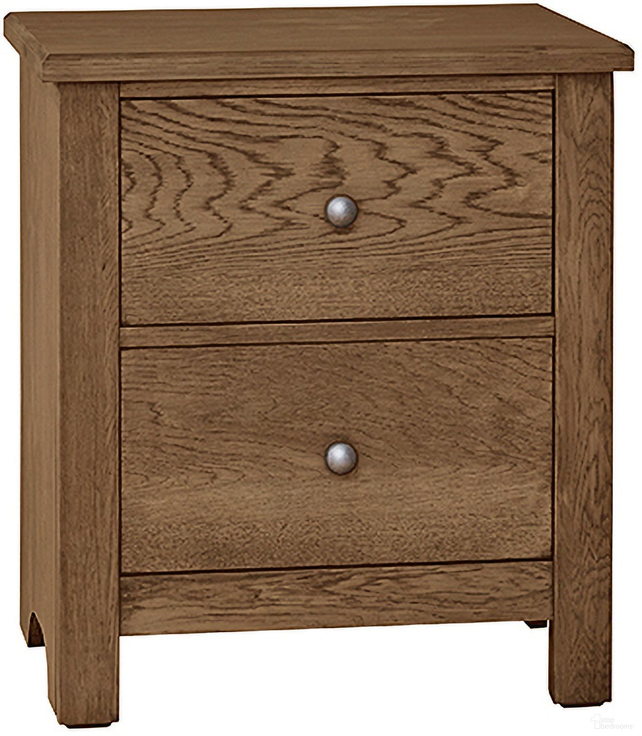 The appearance of Fundamentals 2 Drawer Nightstand In Natural designed by Vaughan Bassett in the transitional interior design. This natural piece of furniture  was selected by 1StopBedrooms from Fundamentals Collection to add a touch of cosiness and style into your home. Sku: 12-226. Material: Wood.