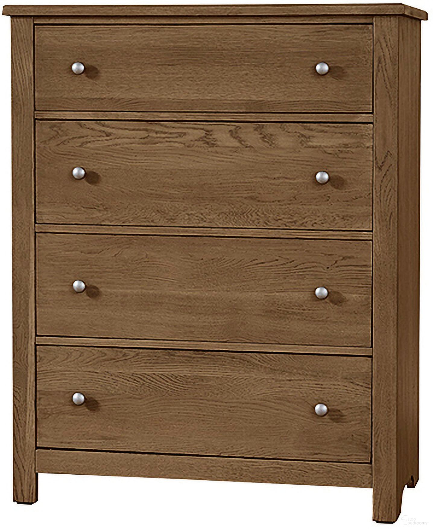The appearance of Fundamentals 4 Drawer Chest In Natural designed by Vaughan Bassett in the transitional interior design. This natural piece of furniture was selected by 1StopBedrooms from Fundamentals Collection to add a touch of cosiness and style into your home. Sku: 12-114. Material: Wood.