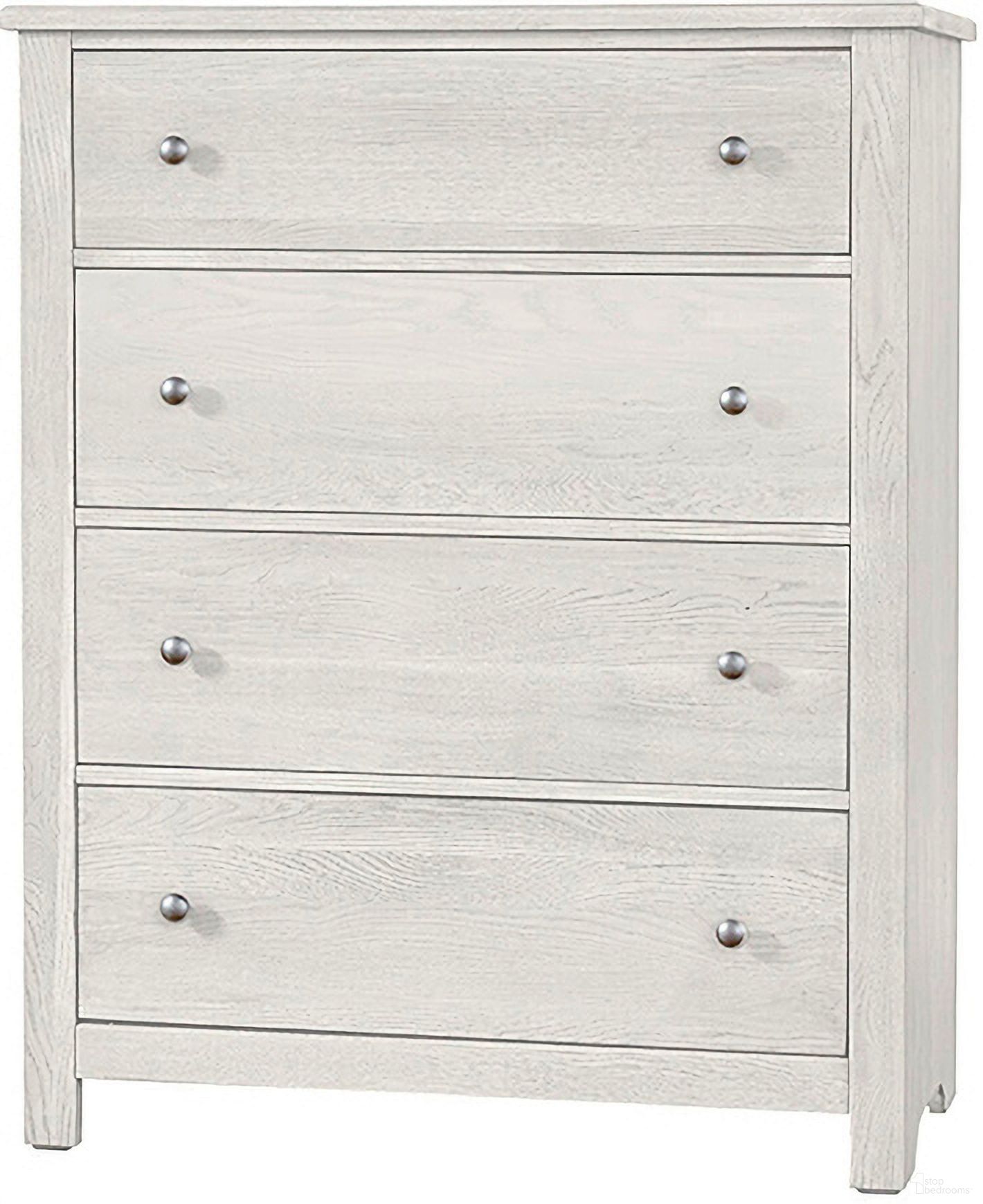 The appearance of Fundamentals 4 Drawer Chest In White designed by Vaughan Bassett in the transitional interior design. This white piece of furniture  was selected by 1StopBedrooms from Fundamentals Collection to add a touch of cosiness and style into your home. Sku: 16-114. Material: Wood.