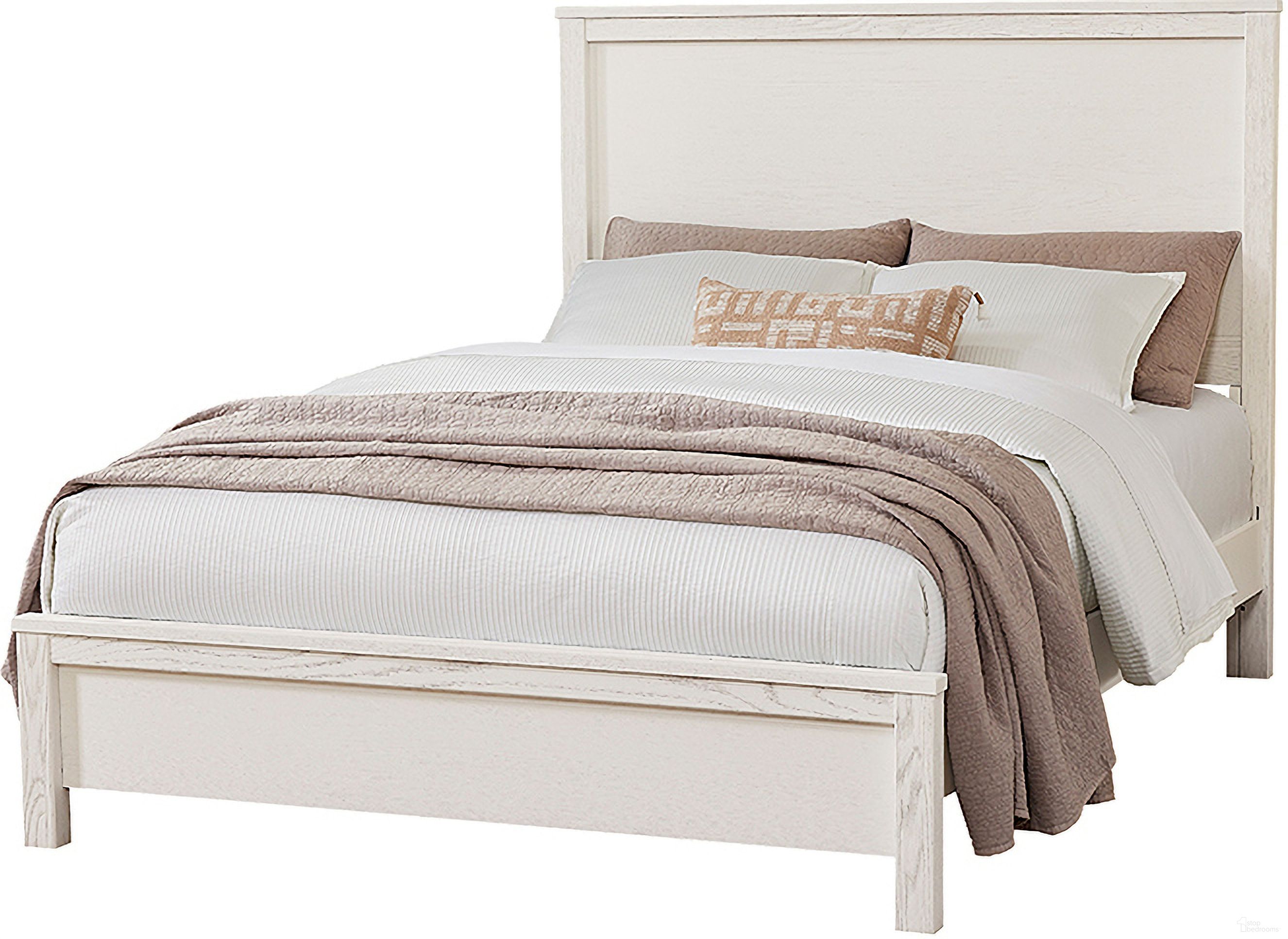 The appearance of Fundamentals Queen Bed In White designed by Vaughan Bassett in the modern / contemporary interior design. This white piece of furniture was selected by 1StopBedrooms from Fundamentals Collection to add a touch of cosiness and style into your home. Sku: 16-551;16-155;16-922. Bed Type: Panel Bed. Material: Wood. Bed Size: Queen.