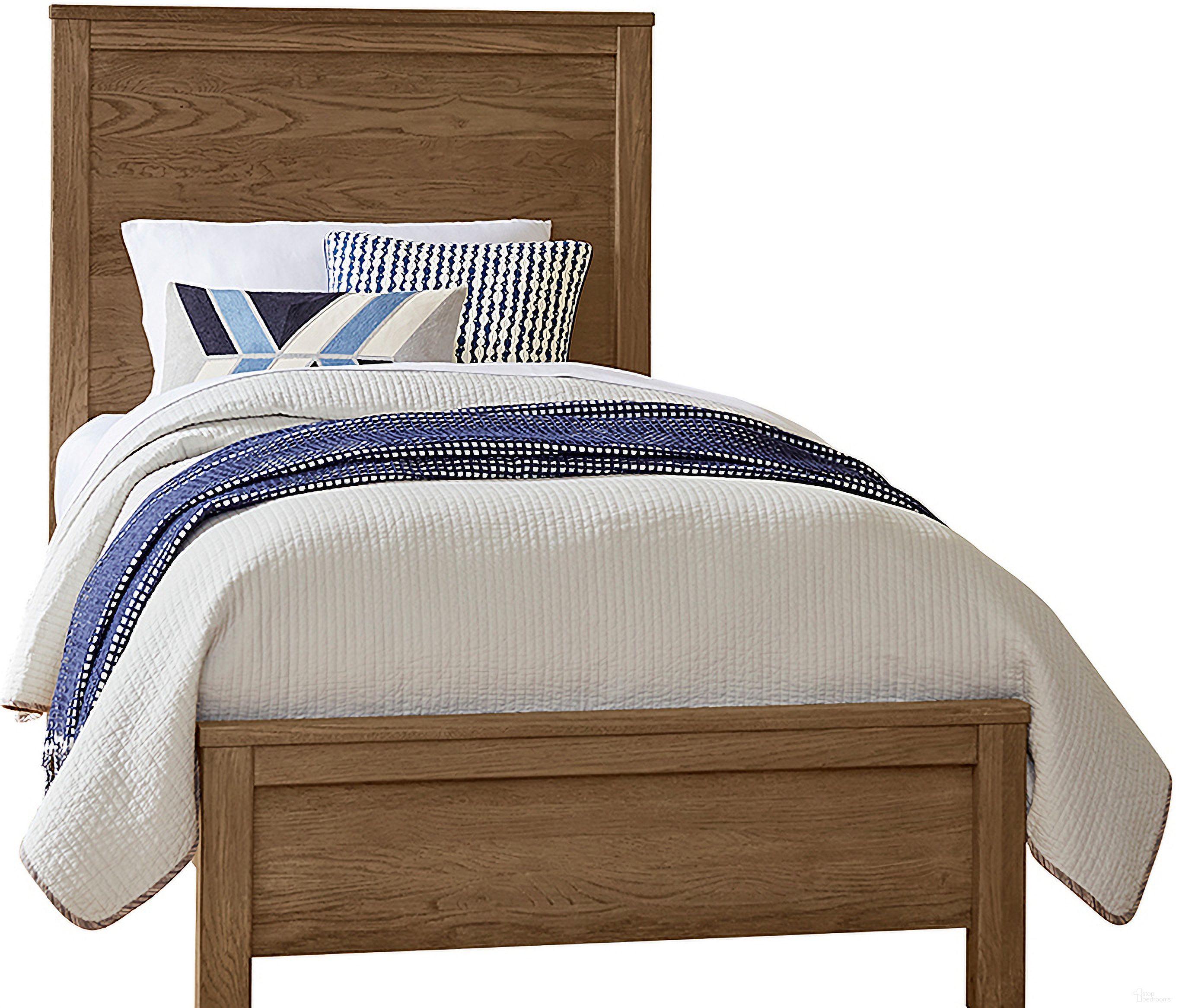 The appearance of Fundamentals Twin Bed In Natural designed by Vaughan Bassett in the modern / contemporary interior design. This natural piece of furniture  was selected by 1StopBedrooms from Fundamentals Collection to add a touch of cosiness and style into your home. Sku: 12-331;12-133;12-900. Bed Type: Panel Bed. Material: Wood. Bed Size: Twin.