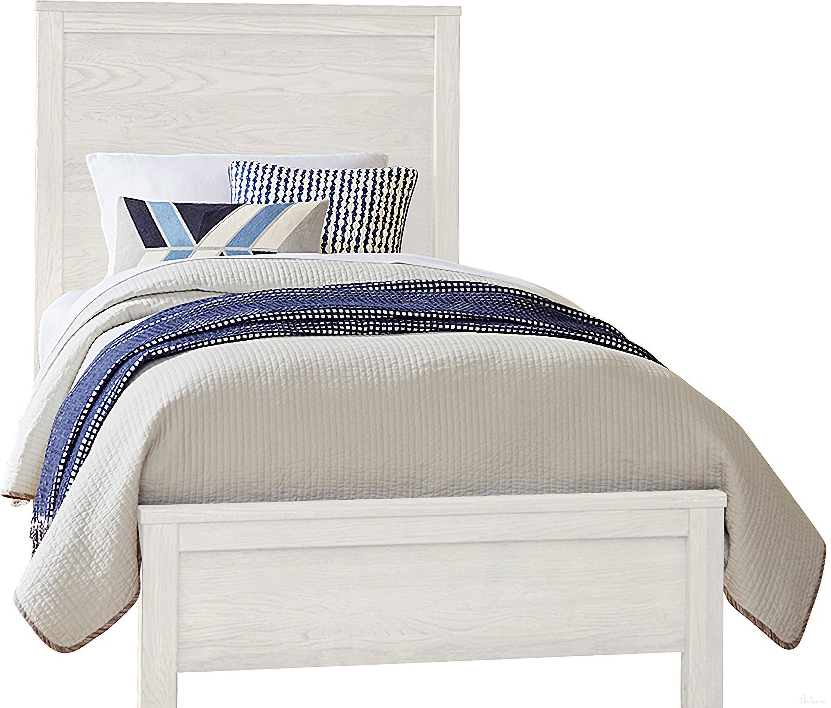 The appearance of Fundamentals Twin Bed In White designed by Vaughan Bassett in the modern / contemporary interior design. This white piece of furniture  was selected by 1StopBedrooms from Fundamentals Collection to add a touch of cosiness and style into your home. Sku: 16-331;16-133;16-900. Bed Type: Panel Bed. Material: Wood. Bed Size: Twin.