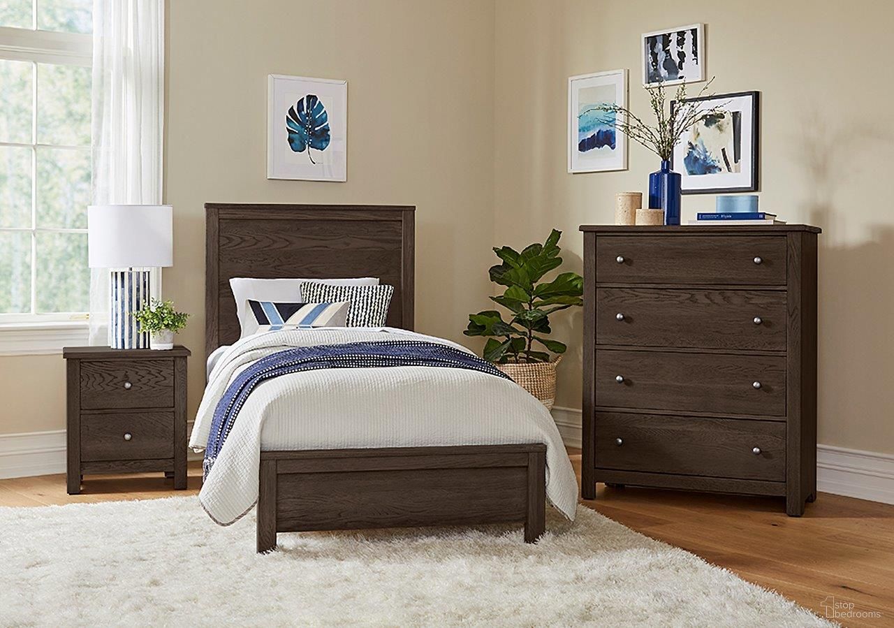 The appearance of Fundamentals Youth Bedroom Set In Java designed by Vaughan Bassett in the modern / contemporary interior design. This java piece of furniture was selected by 1StopBedrooms from Fundamentals Collection to add a touch of cosiness and style into your home. Sku: 10-331;10-133;10-900;10-226. Bed Type: Panel Bed. Material: Wood. Bed Size: Twin.