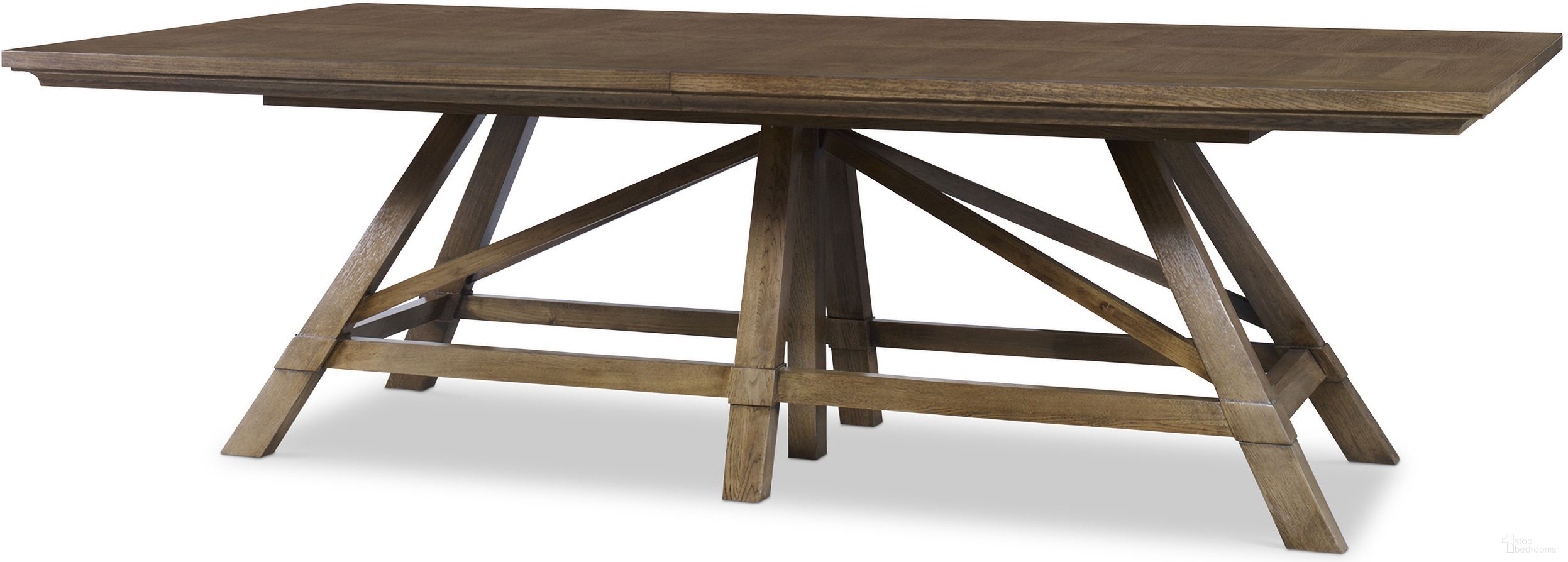 The appearance of Furling Dining Table In Mallorca designed by Century Furniture in the modern / contemporary interior design. This mallorca piece of furniture  was selected by 1StopBedrooms from Thomas O'Brien Collection to add a touch of cosiness and style into your home. Sku: AEA-307B;AEA-307T. Table Base Style: Trestle. Table Top Shape: Rectangular. Material: Oak Veneer. Size: 48" x 102".